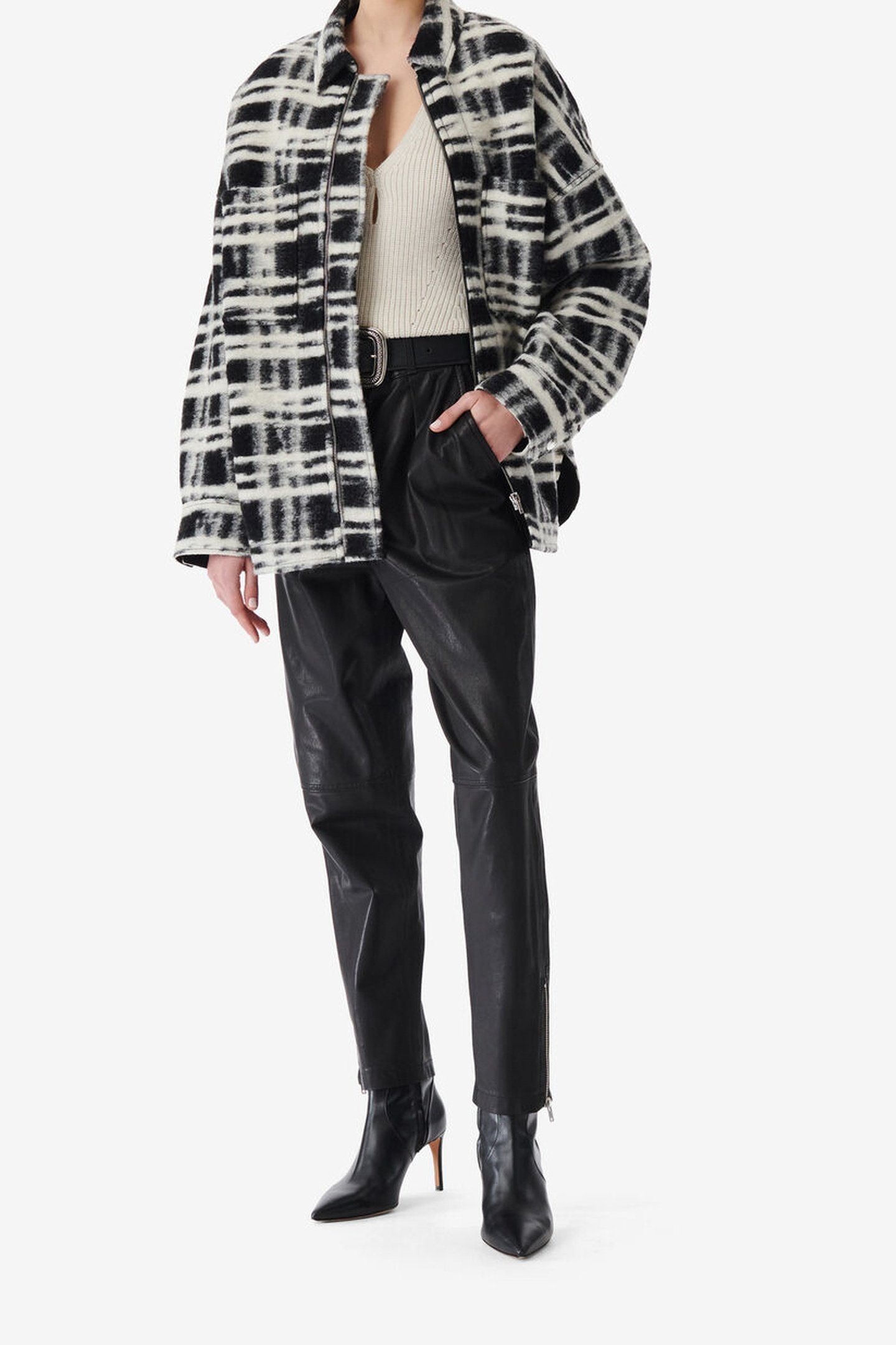 ZACHARY OVERSHIRT BLACK/ECRU 2