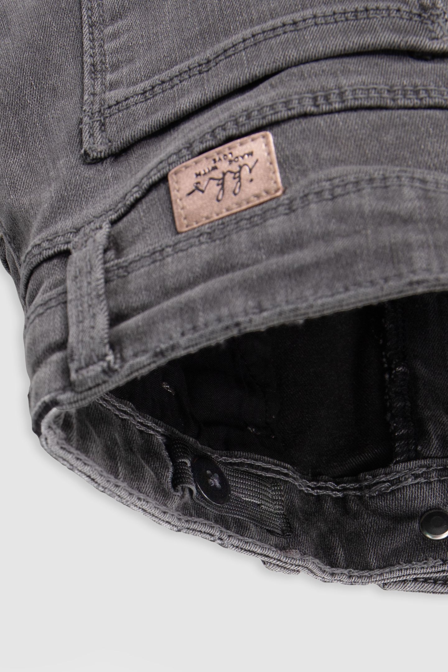 STRAIGHT GREY JEANS WITH GIRL'S EMBROIDERY 7