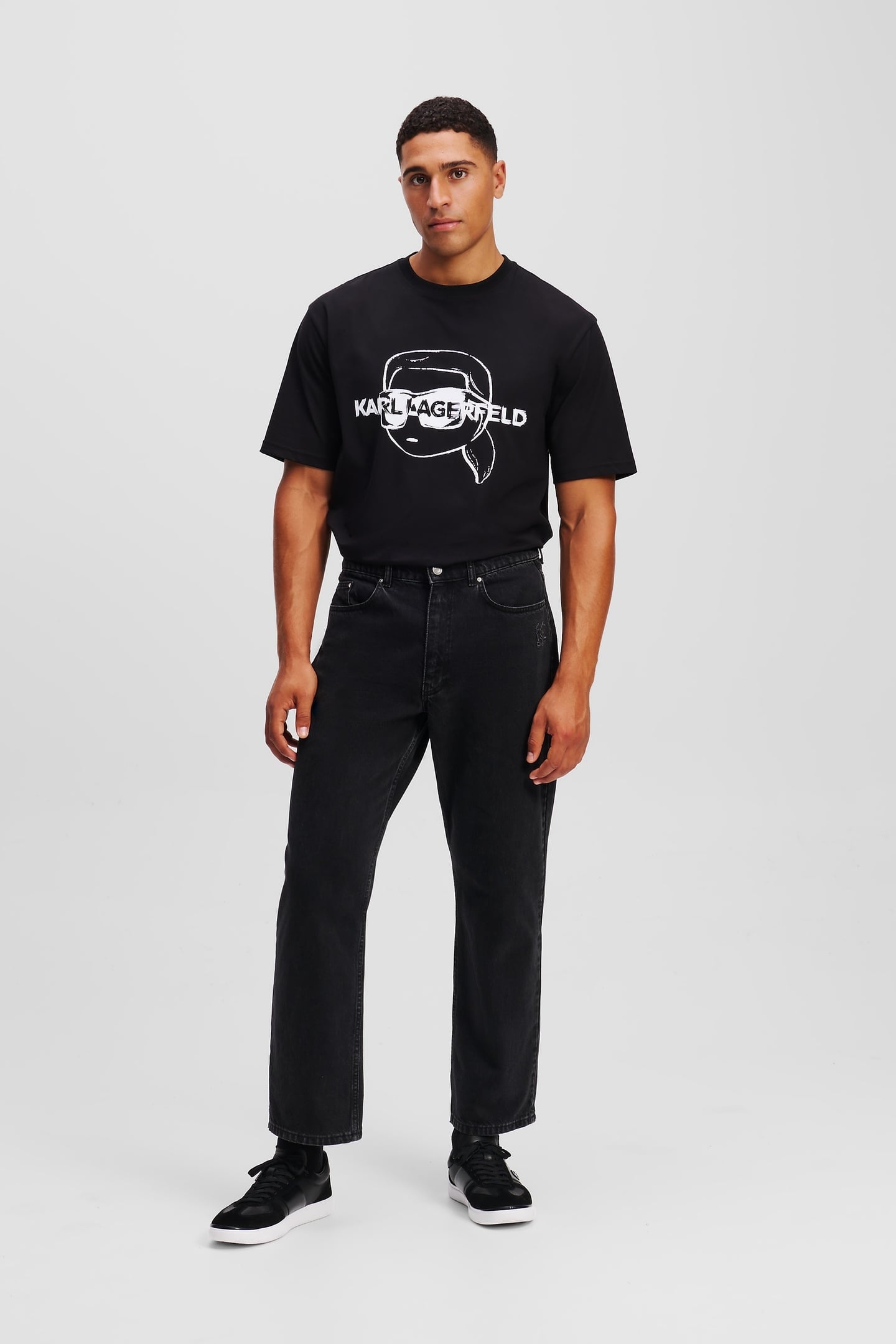 WASHED GREY KL RELAX STRAIGHT LEG JEANS 1