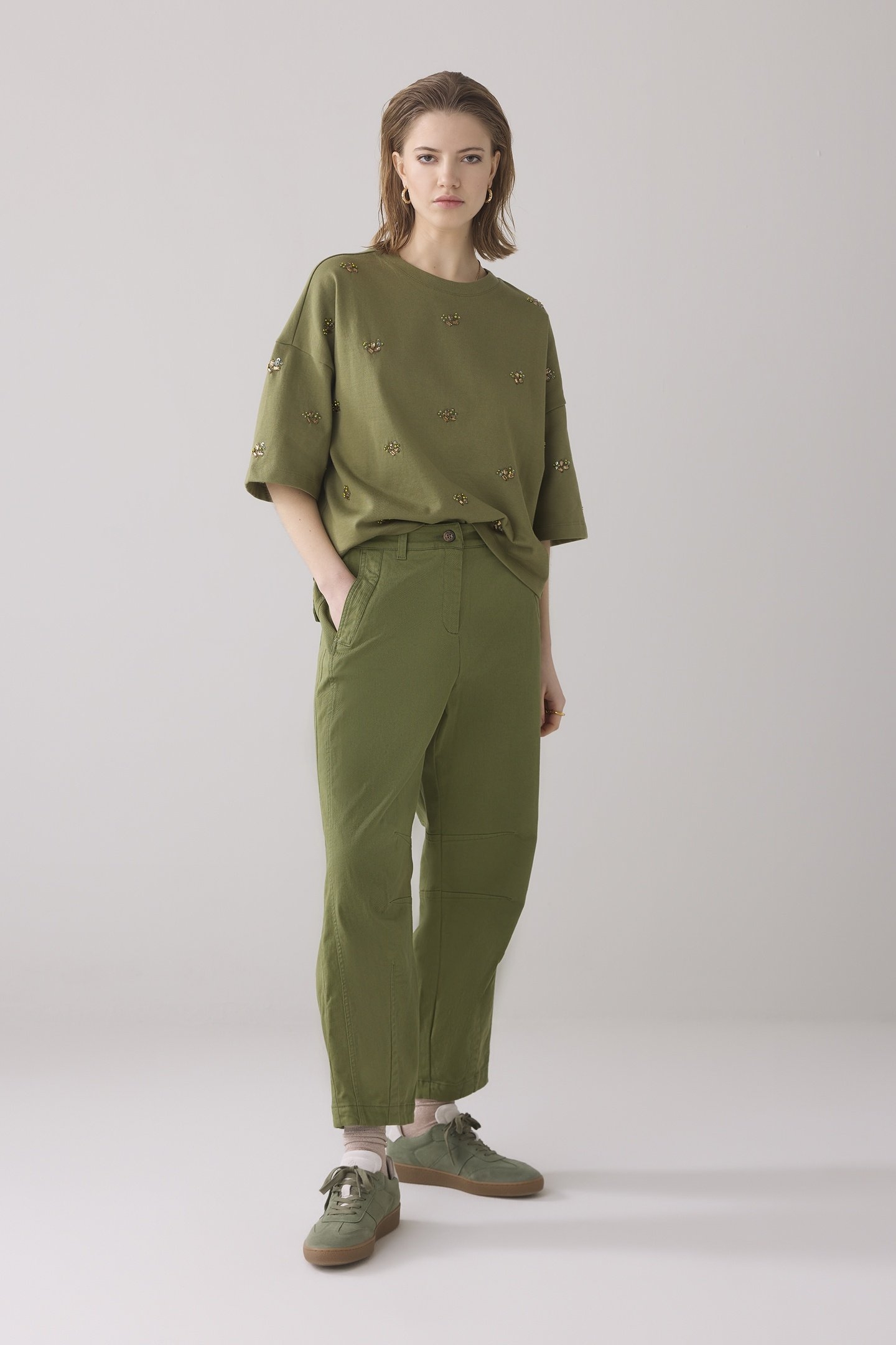 TROUSERS COTTON STRETCH COMBAT GREEN 1