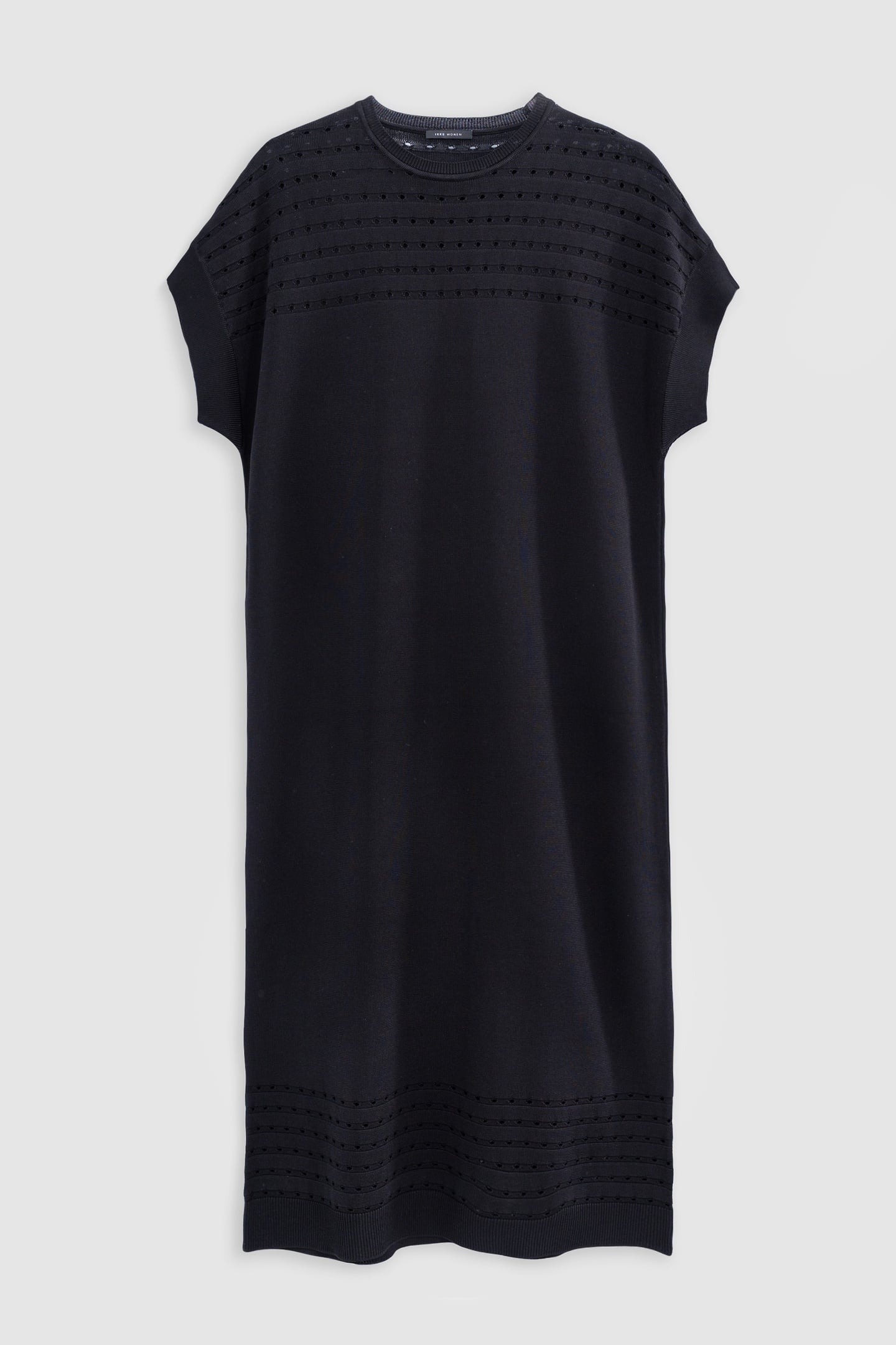 BLACK OPENWORK KNIT DRESS 4
