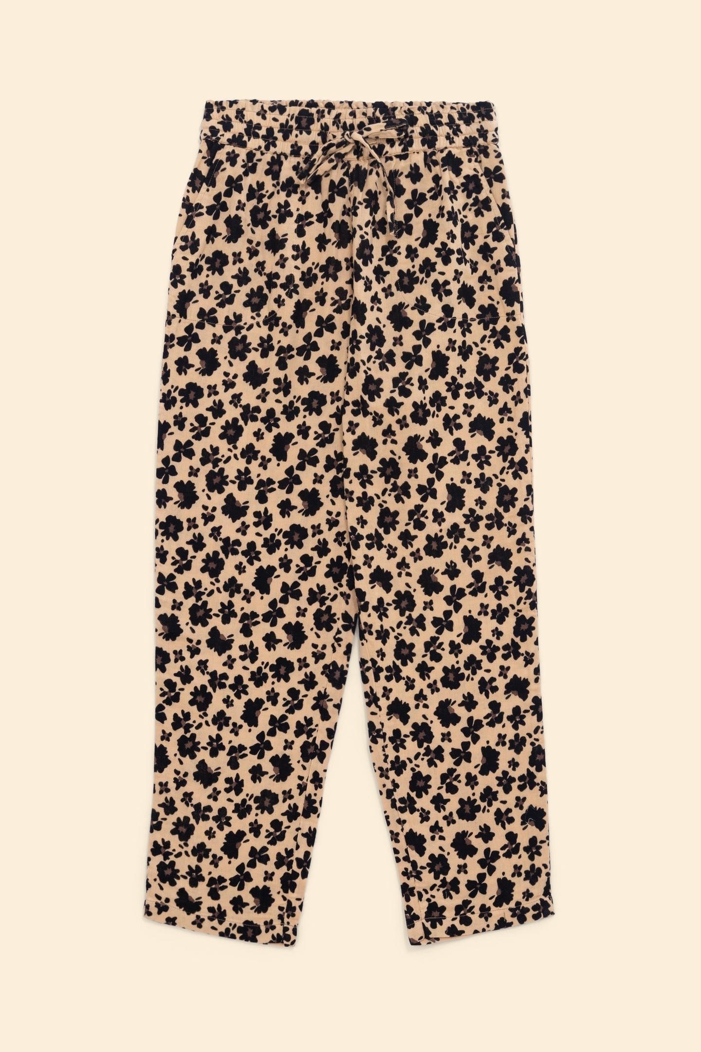 FLORAL LEO PRINT BEIGE PANTS ECRU 8