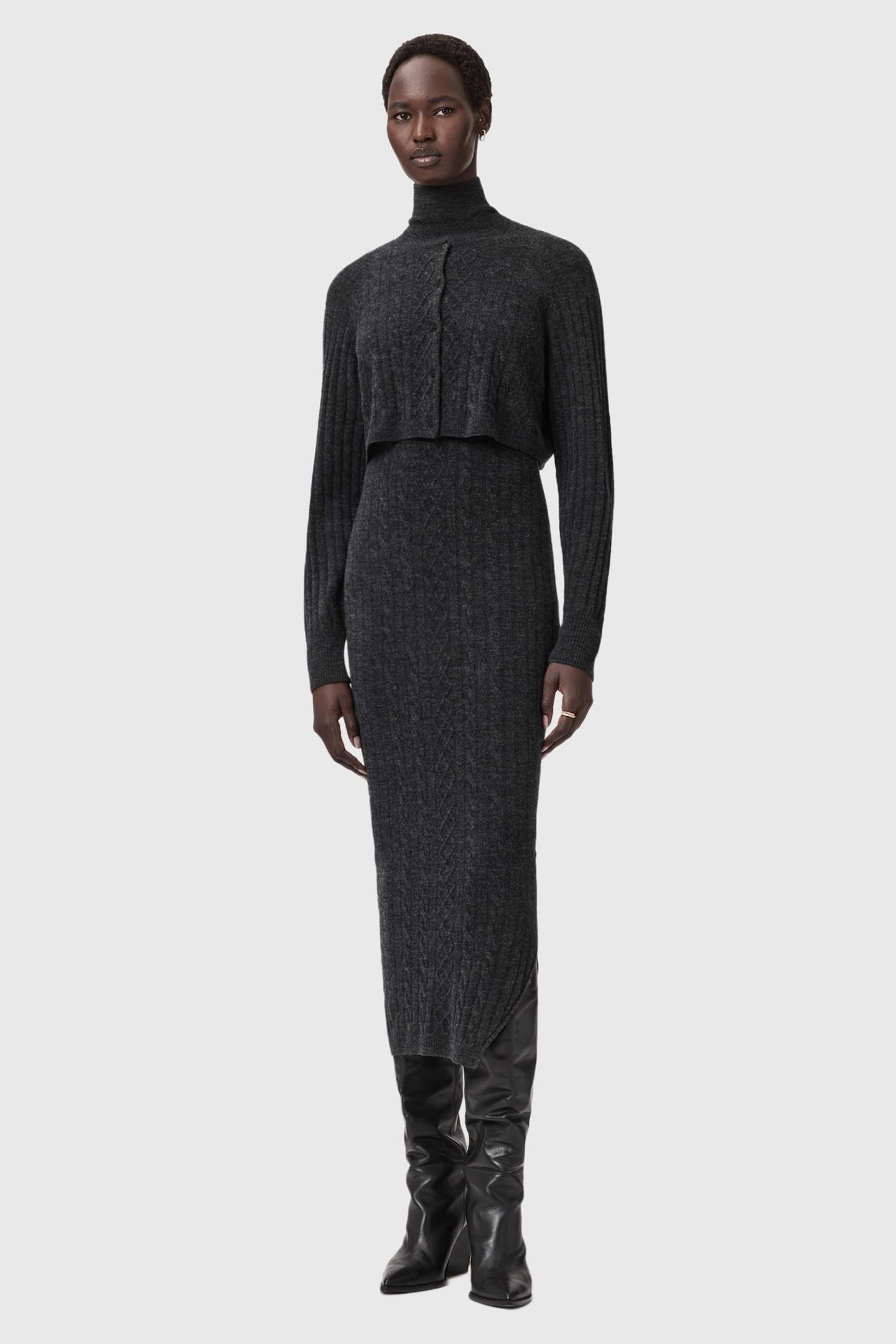 SABINE DRESS CHARCOAL GREY 2