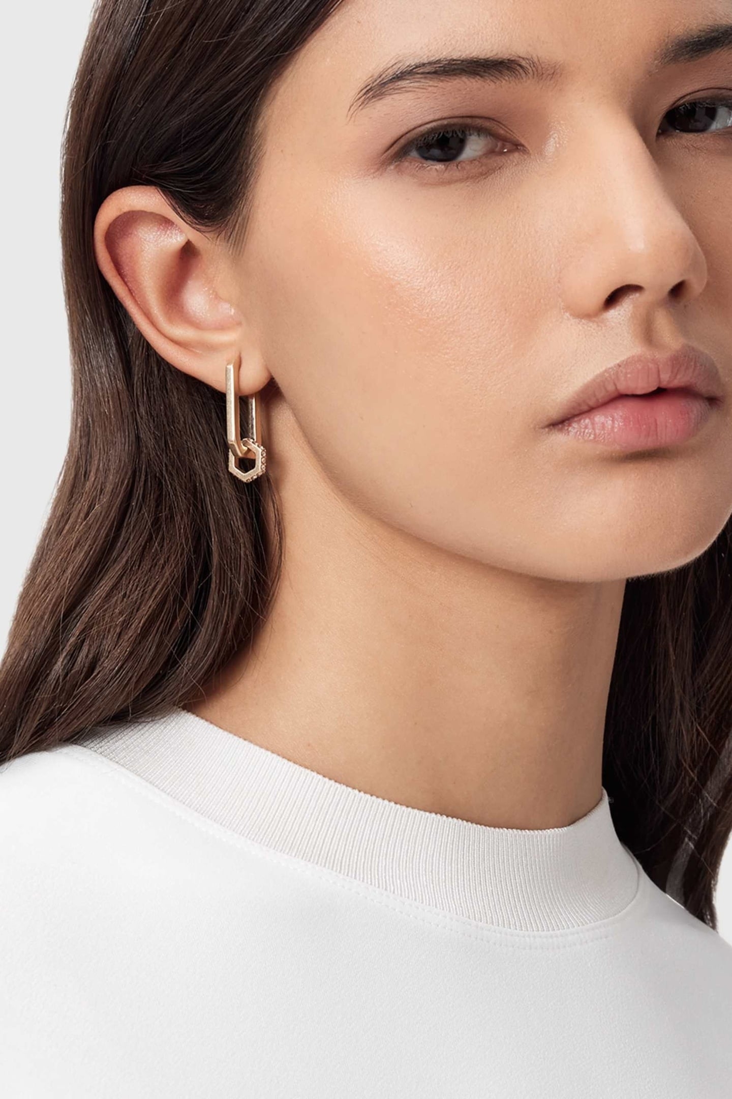 SELENE L BOLT HOOPS WARM BRASS 5