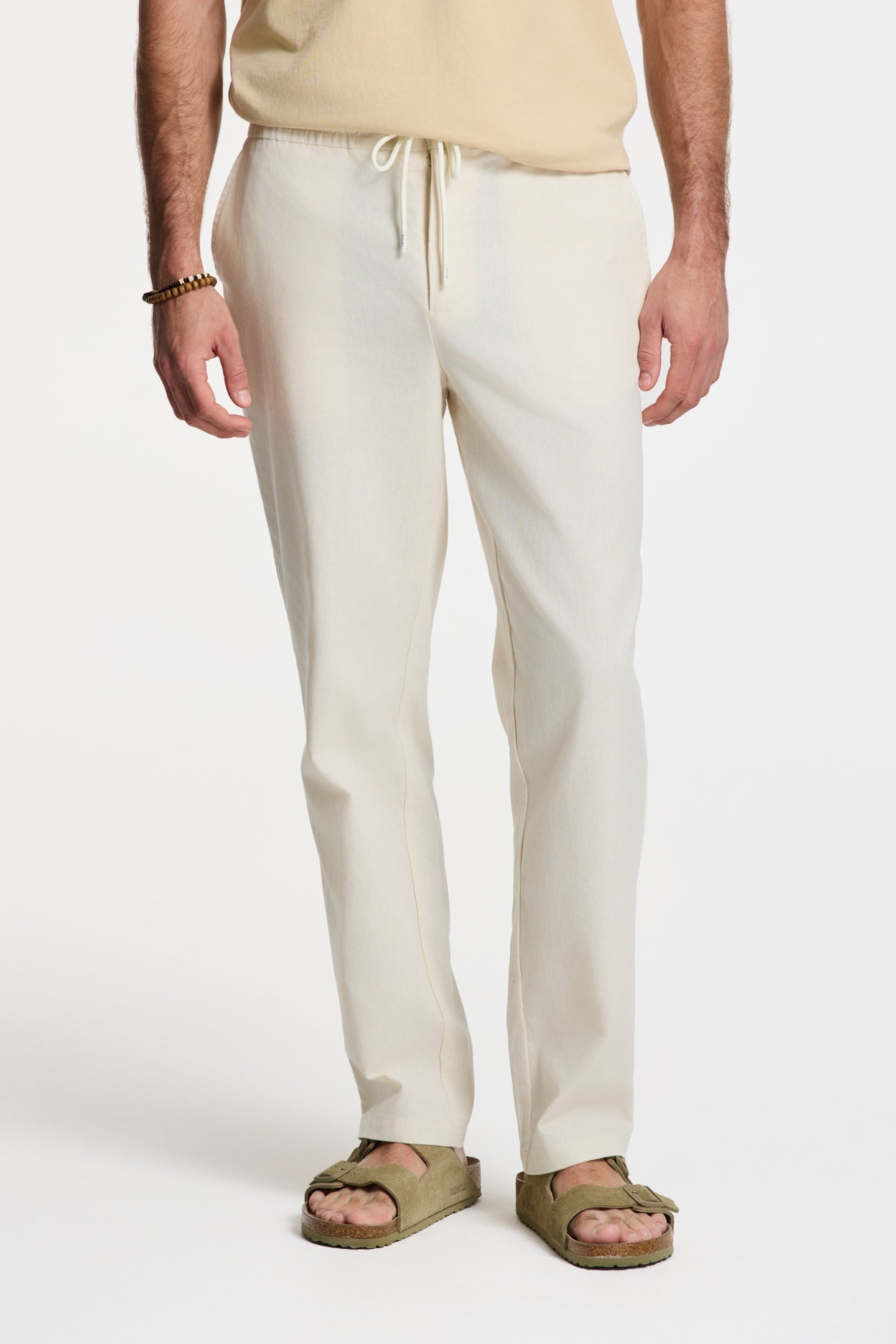 LUKE LINEN TROUSERS SOLID BEIGE 1
