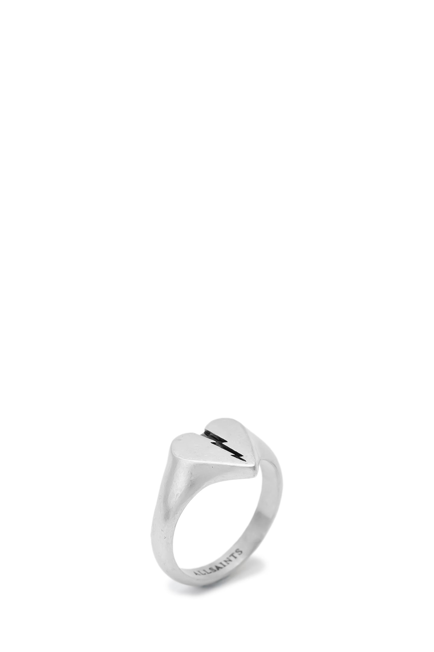 SPLIT HEART SIGNET WARM SILVER 1