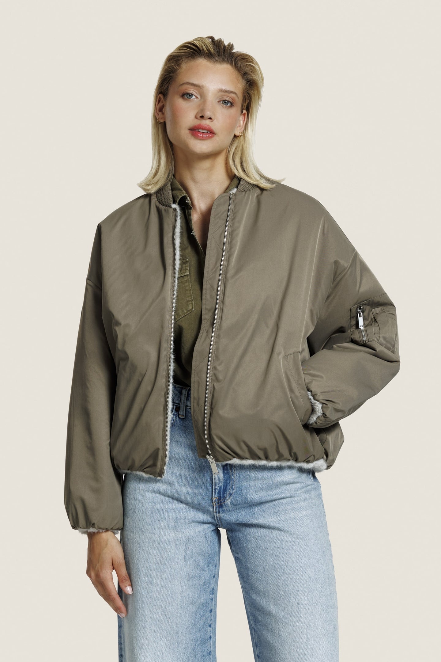 PEARL FUR JACKET CLAY 3