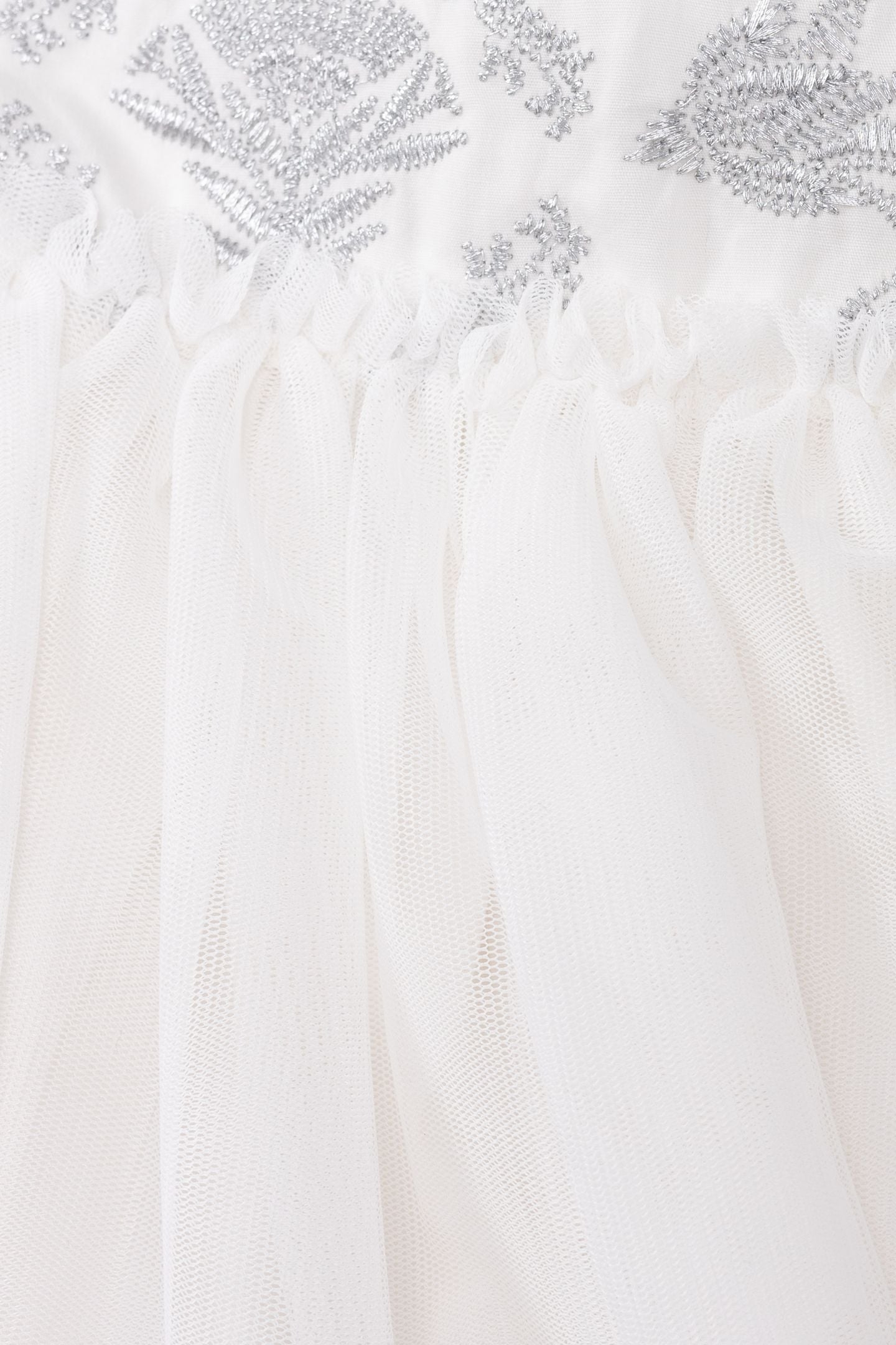 WHITE TULLE DRESS WITH SILVER EMBROIDERY 8