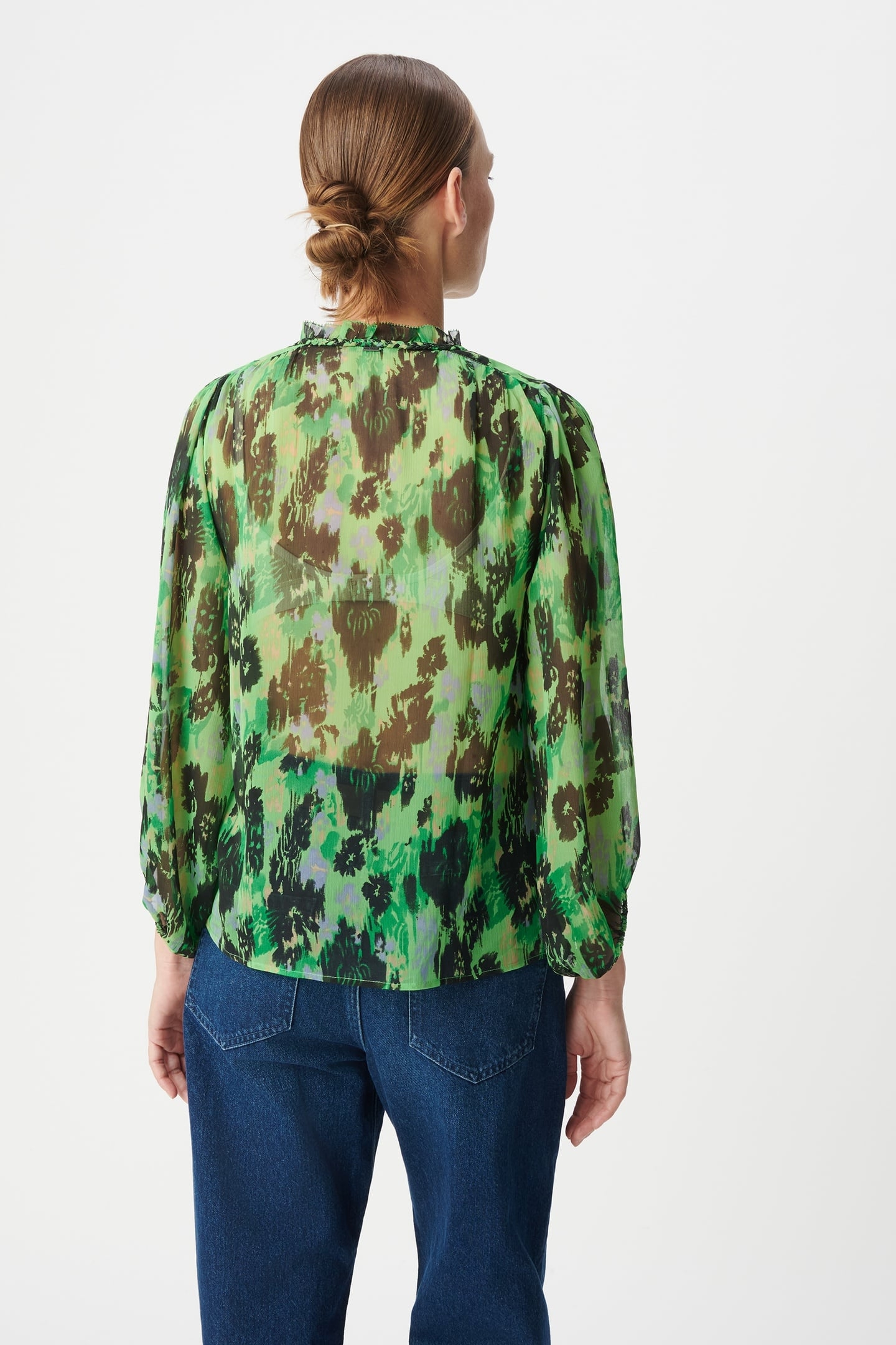 GREEN ABSTRACT PRINT BLOUSE 3