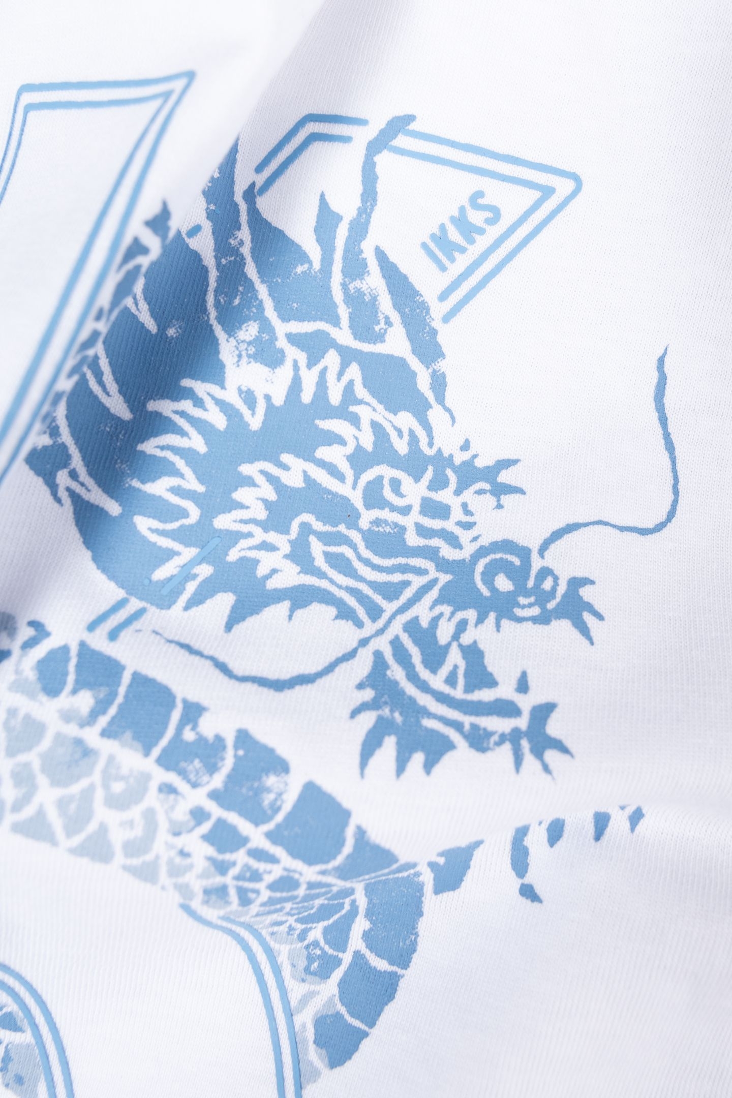 WHITE ORGANIC COTTON T-SHIRT DRAGON-K 5