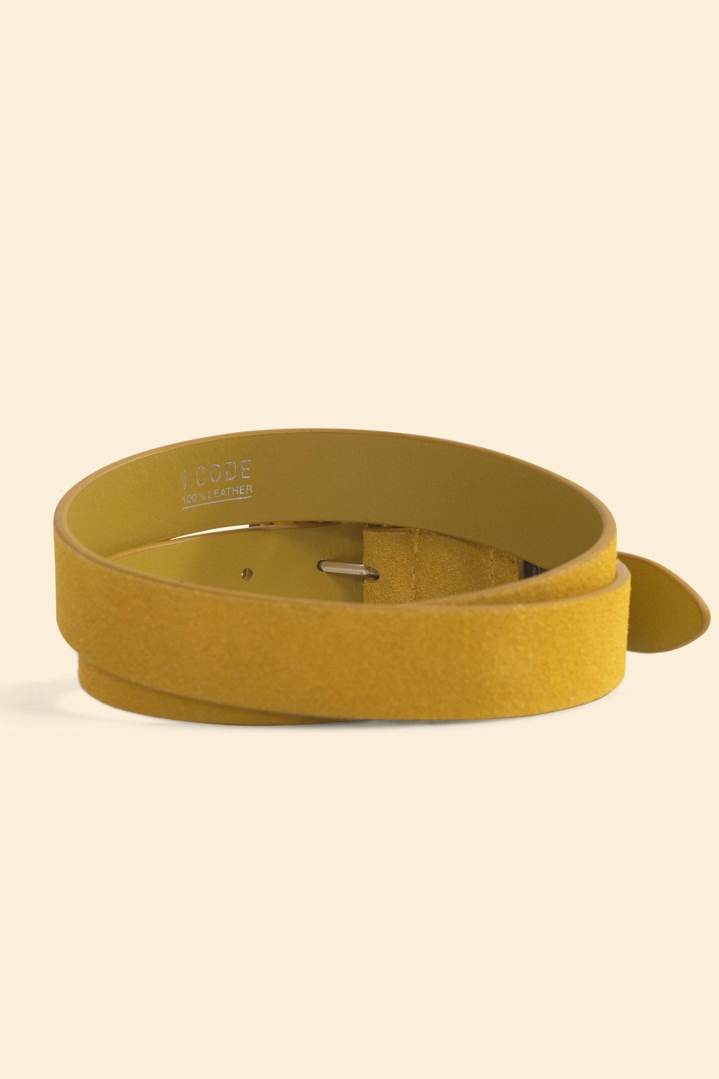 YELLOW SUEDE BELT WITH BRAIDED BUCKLE YELLOW 3