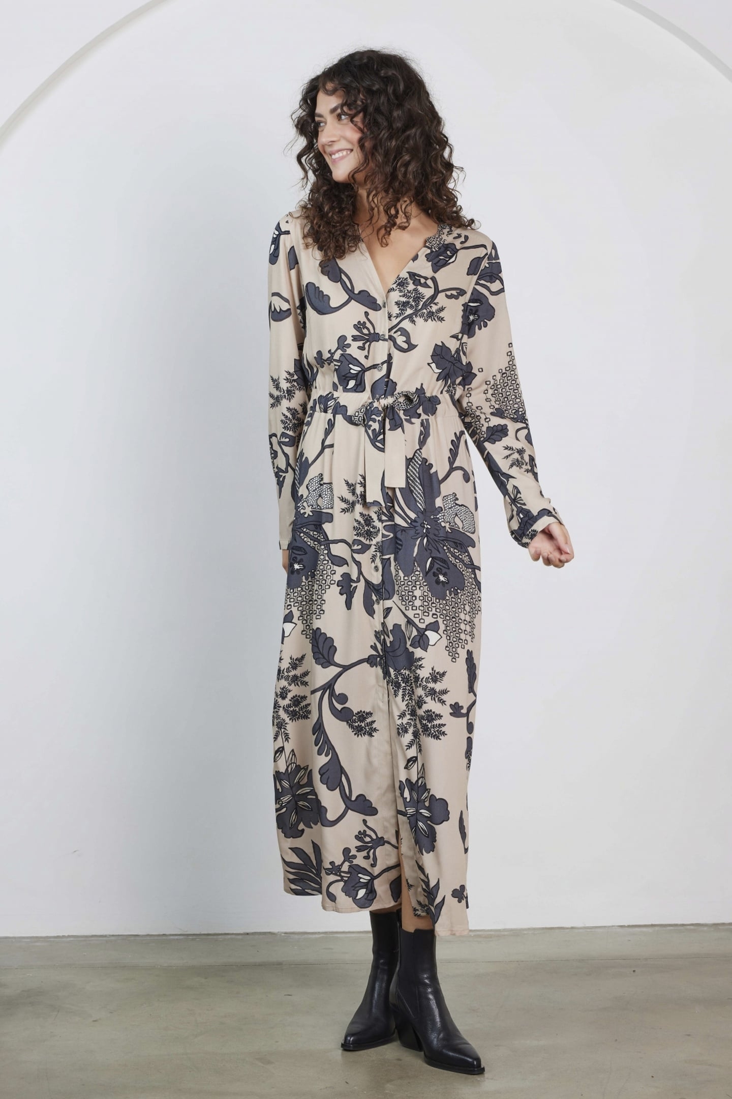 DRESS JOYFUL GREY ENSEMBLE PRINT 3