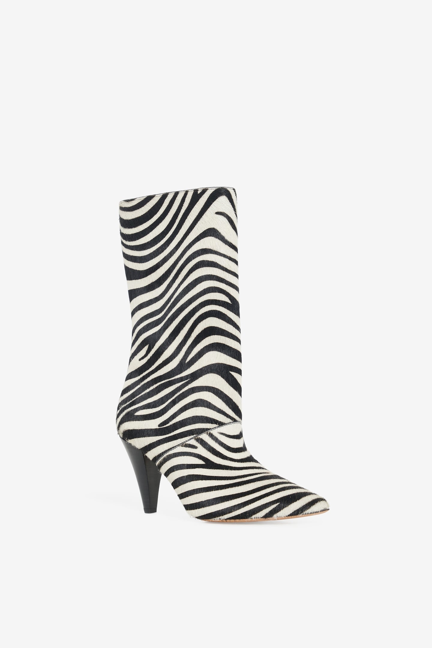 ULLI PONY ZEBRA LOW BOOTS BEIGE BLACK ZEBRA PONY 4
