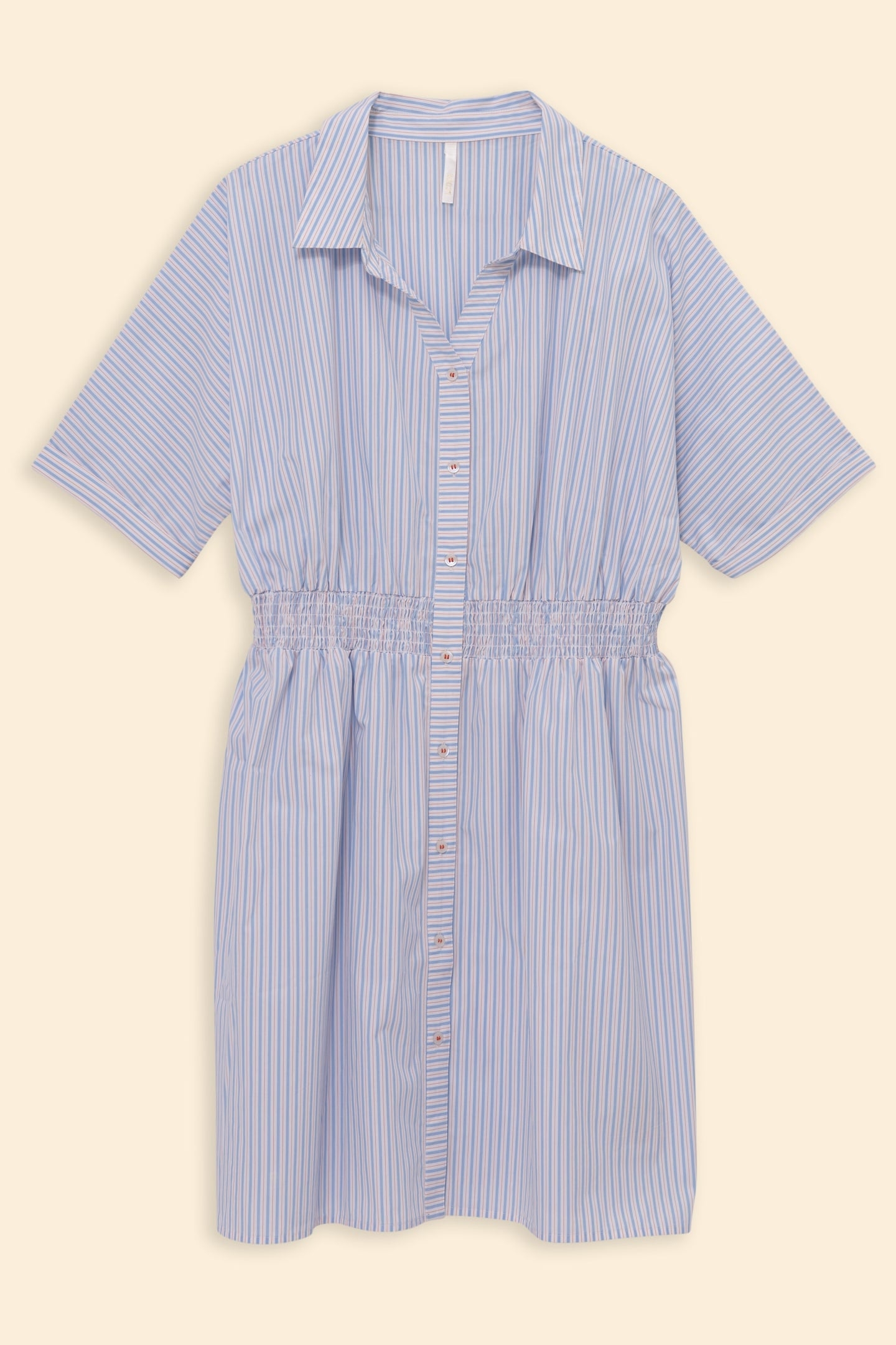 WHITE STRIPED CROPPED SHIRT DRESS OFF-WHITE 6