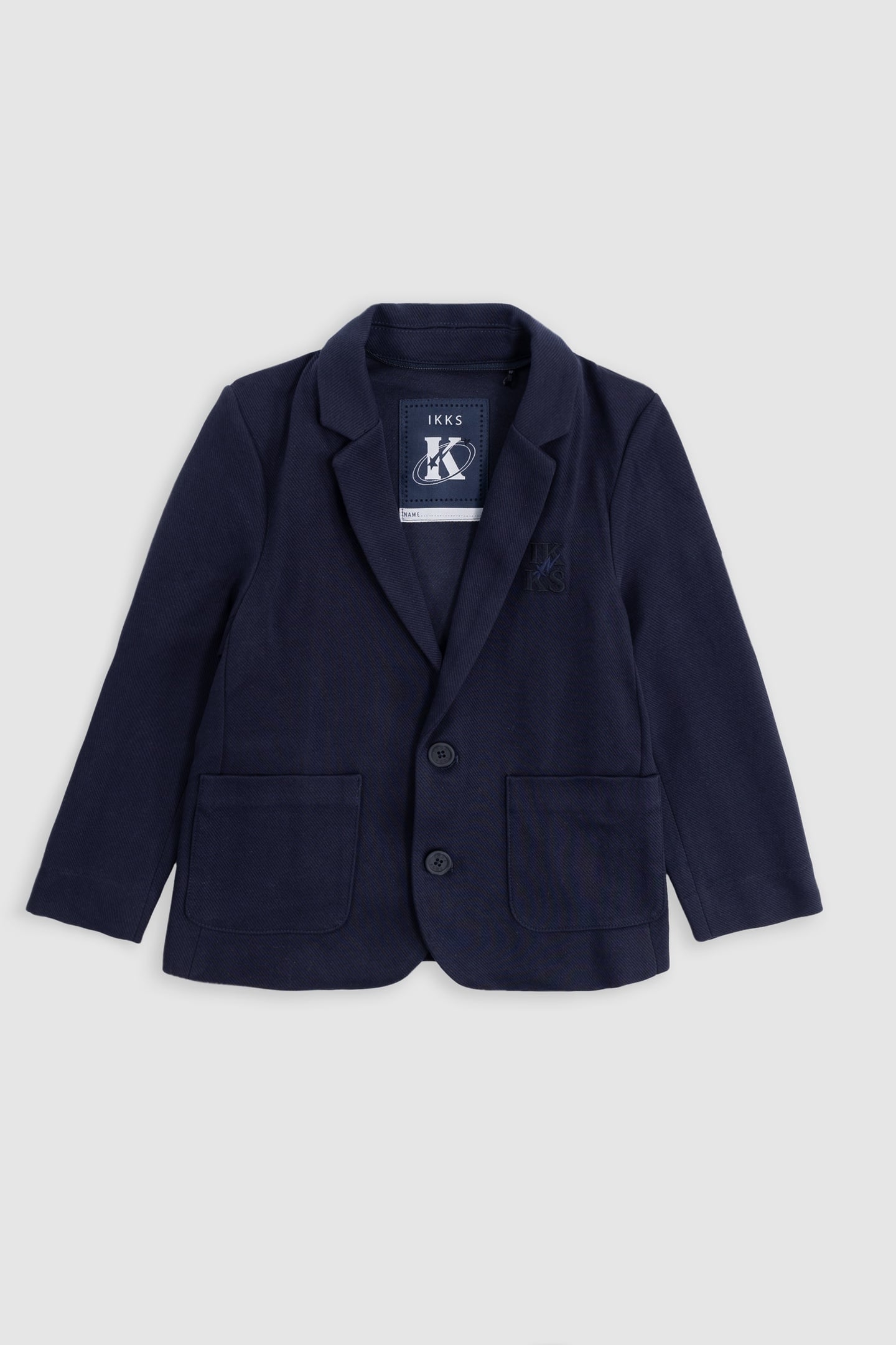 BOYS' NAVY SUIT JACKET WITH REMOVABLE PIPING 2