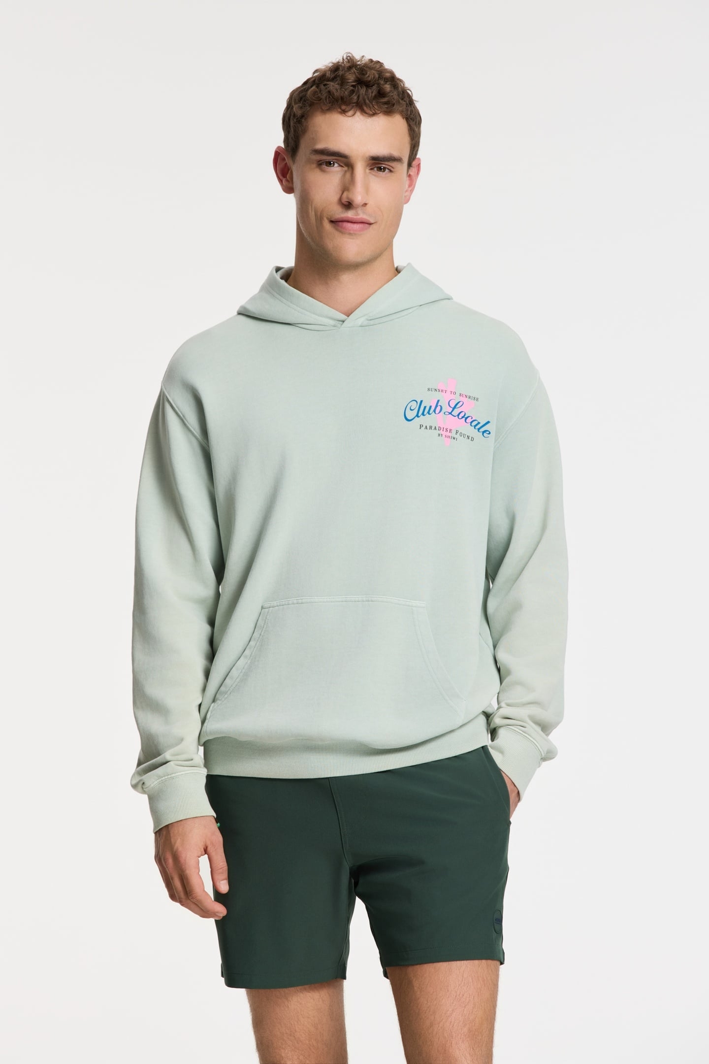 ZAC RELAXED FIT HOOD SWEAT PARADISE GREEN SEAFOAM 3
