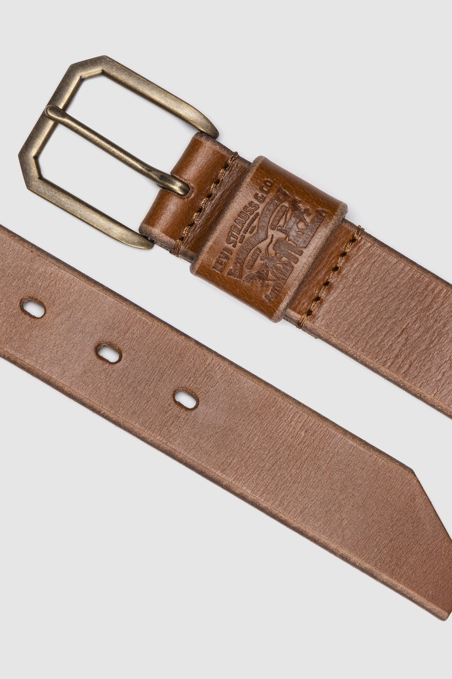 WIDE LOOP TWO HORSE BELT TOBACCO BROWN 3