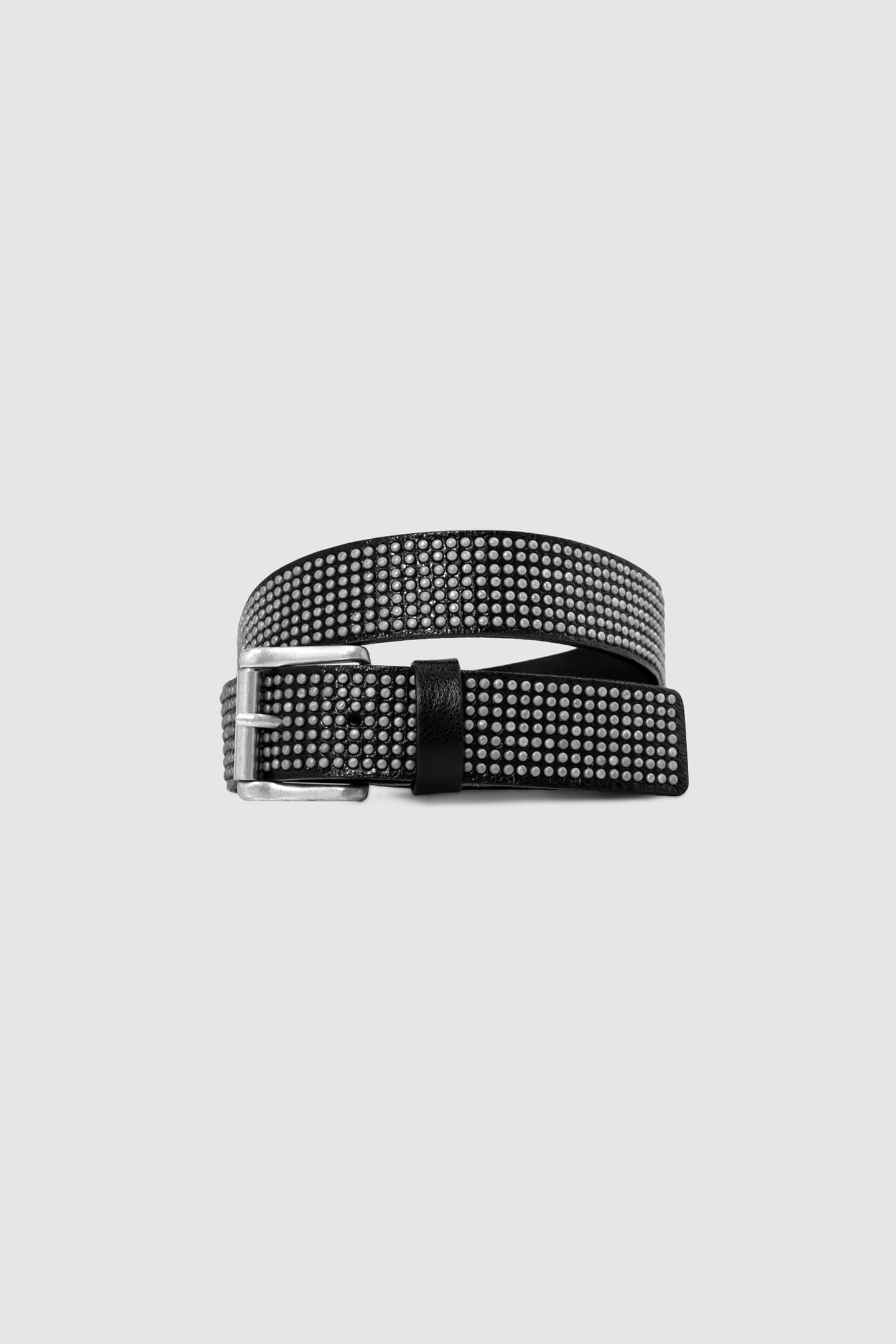 ALL-OVER MICRO STUDDED LEATHER BLACK BELT 2