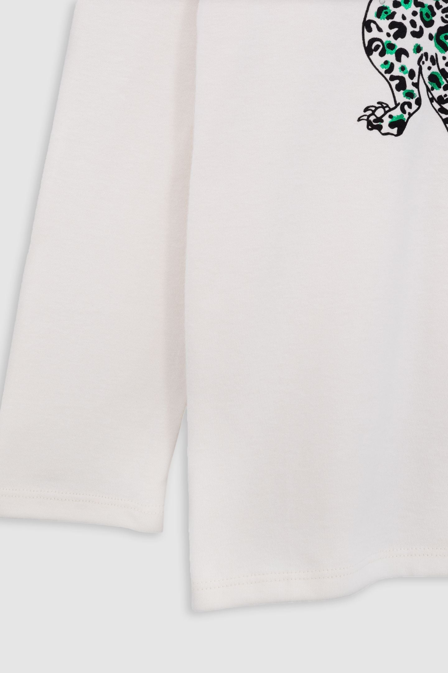 BOY'S ECRU ORGANIC COTTON VISUAL DOUBLE PANTHER T-SHIRT 4