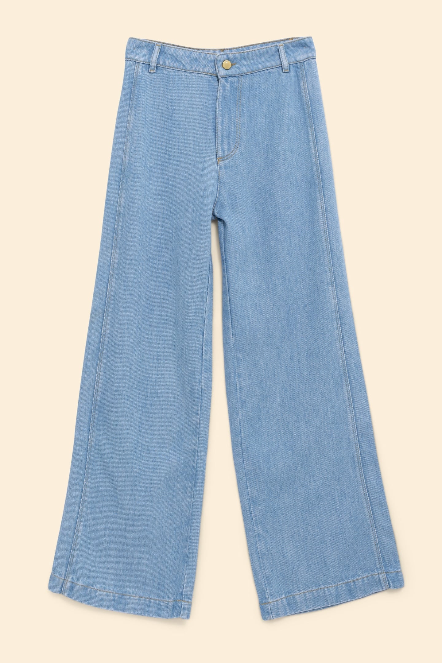 FADED BLUE WIDE-LEG JEANS BLEACH 5