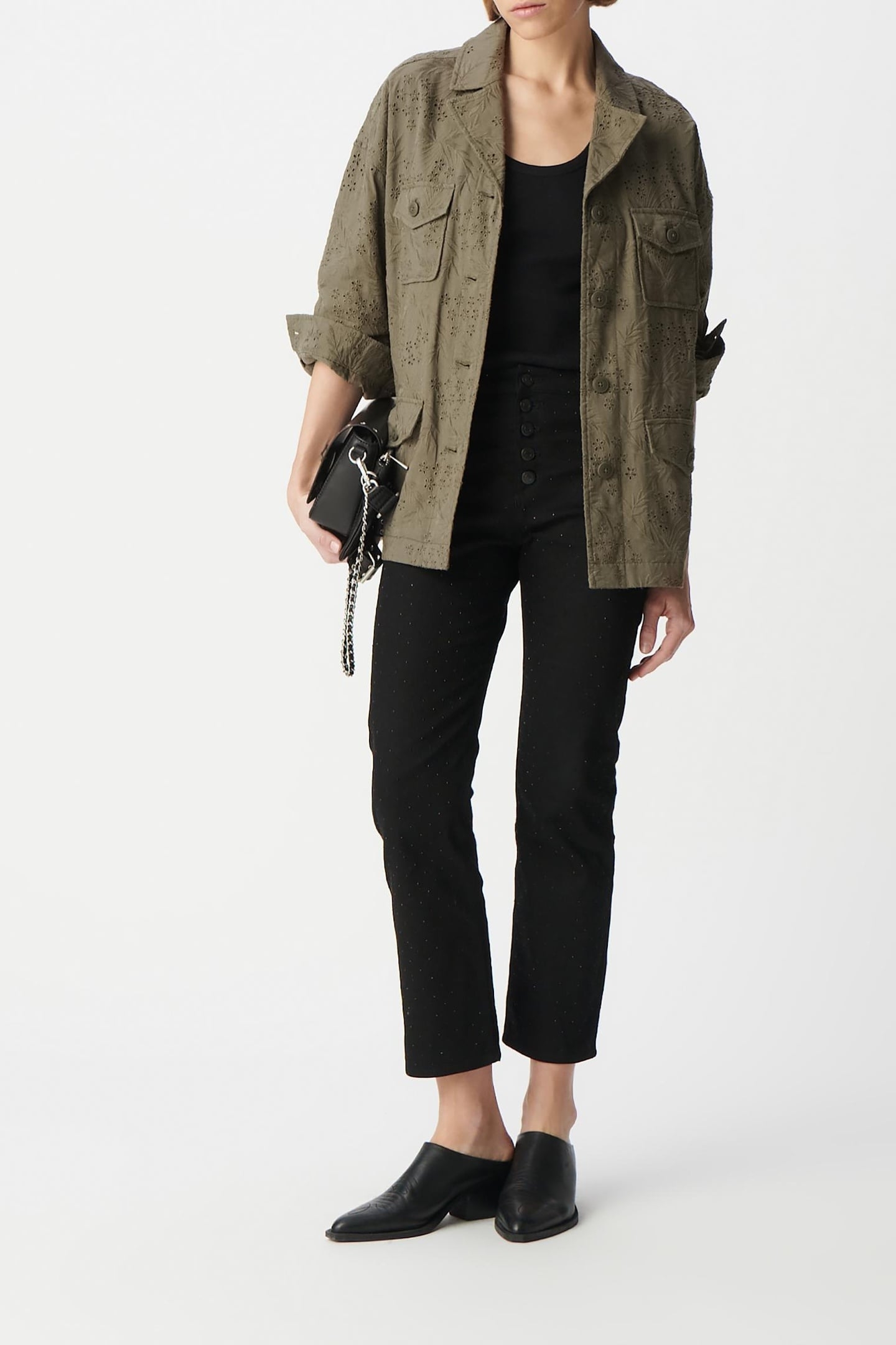 SAHARIENNE KHAKI ORGANIC COTTON EMBROIDERY ANGLAISE 2