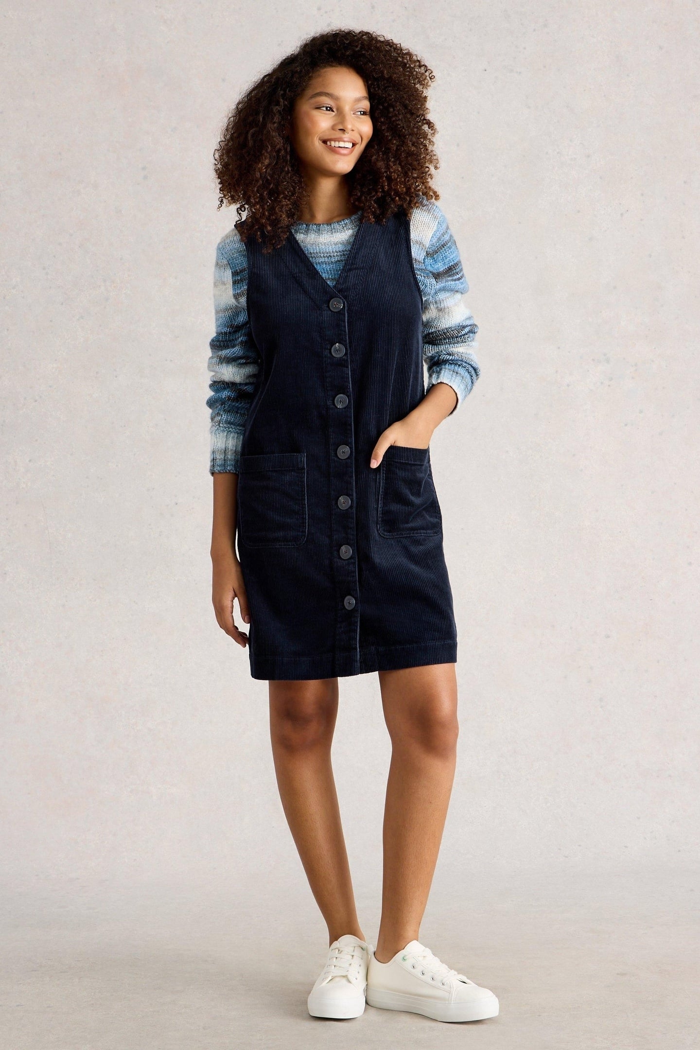 ROSE CORD PINNY DARK NAVY 1