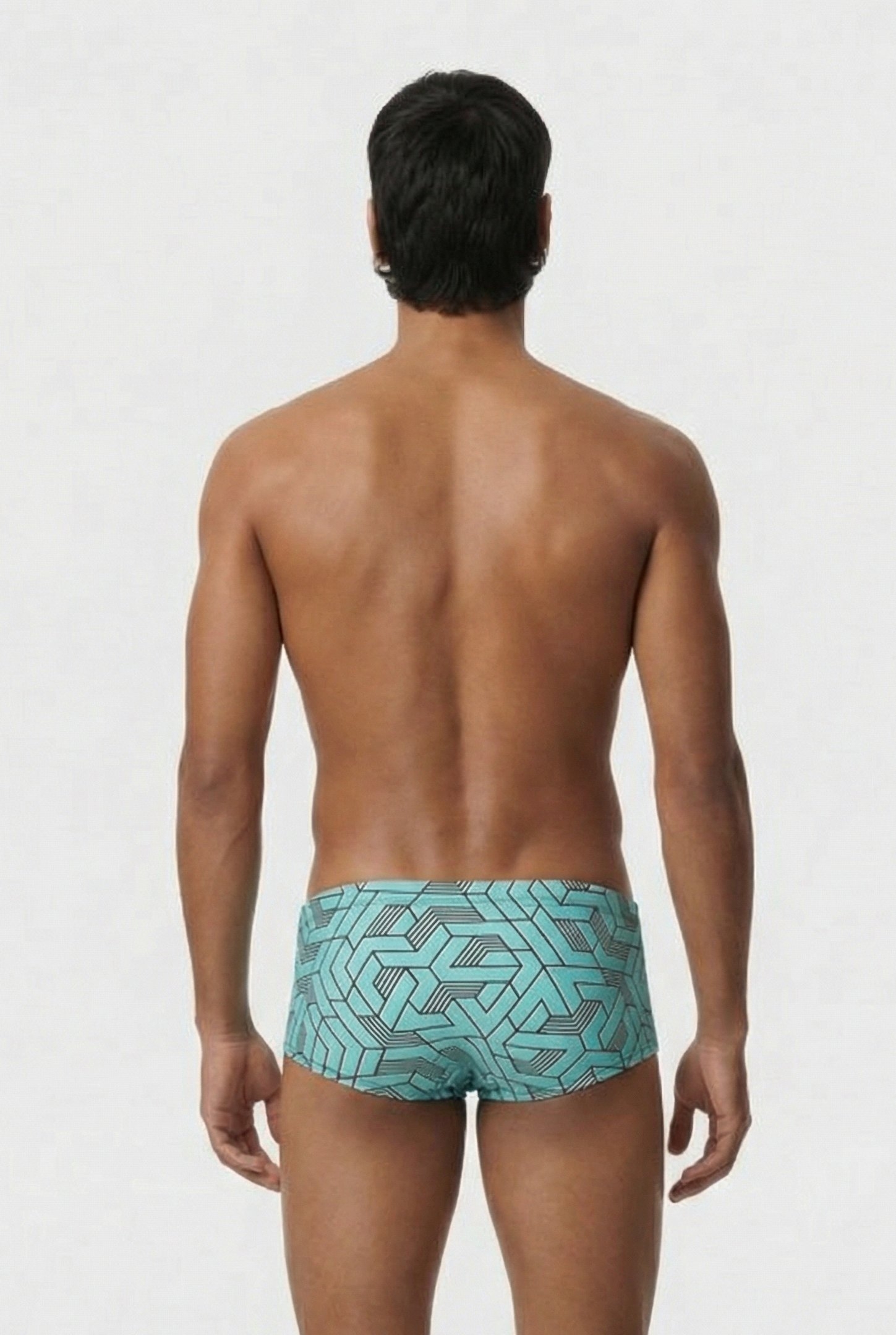 MEN'S ARENA ESCAPE SWIM LOW WAIST SHORT BLACK WATER BLUE MUL 2