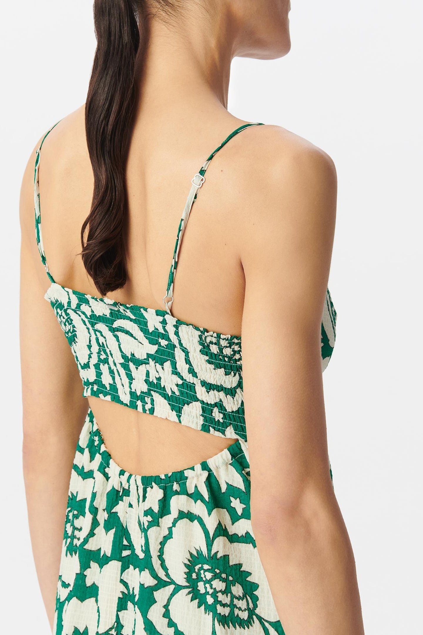 GREEN MAXI DRESS WITH TROPICAL PRINT 4