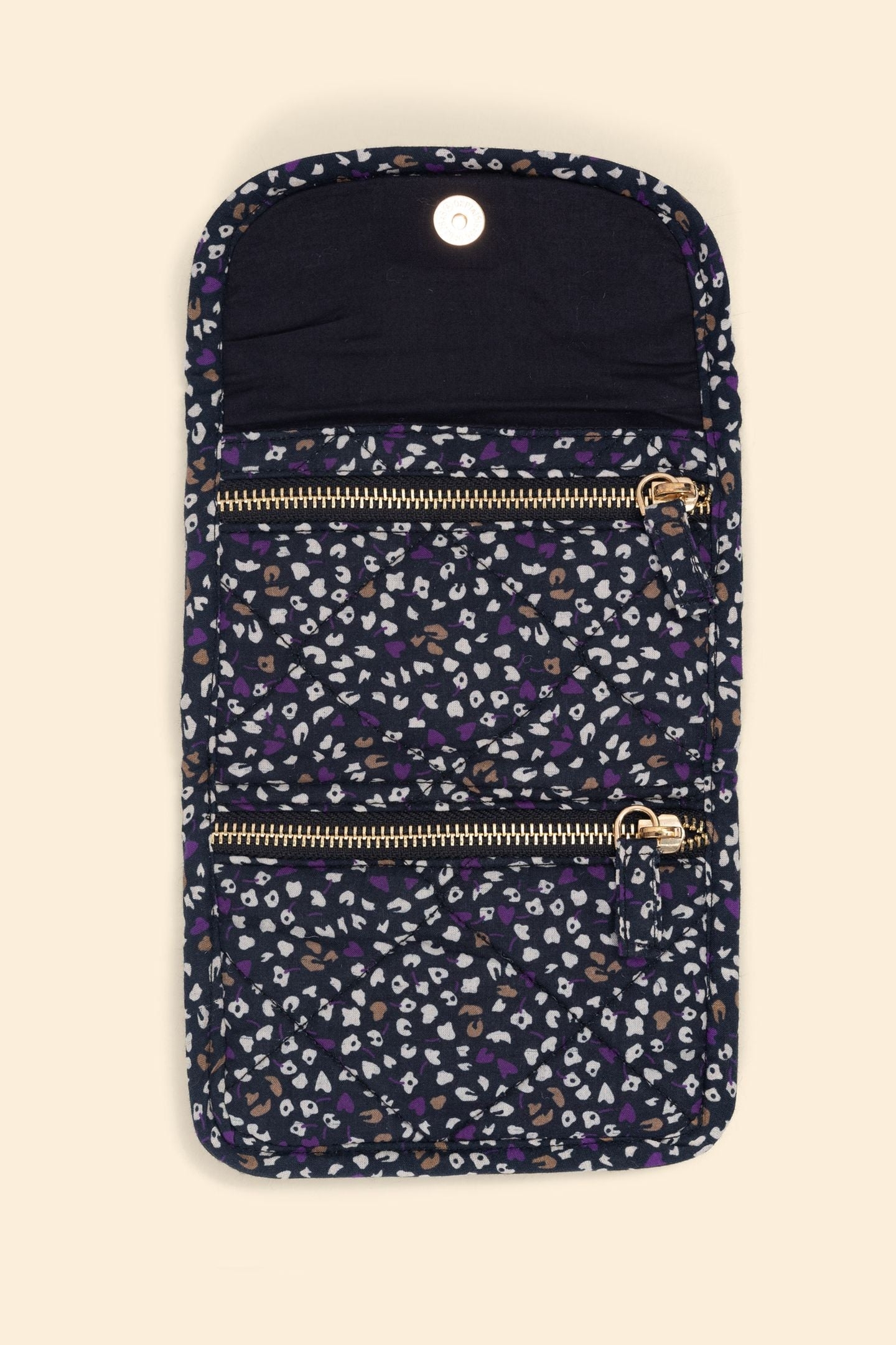 DARK PURPLE MICRO LEO FLORAL PRINT CLUTCH BAG DARK PURPLE 2