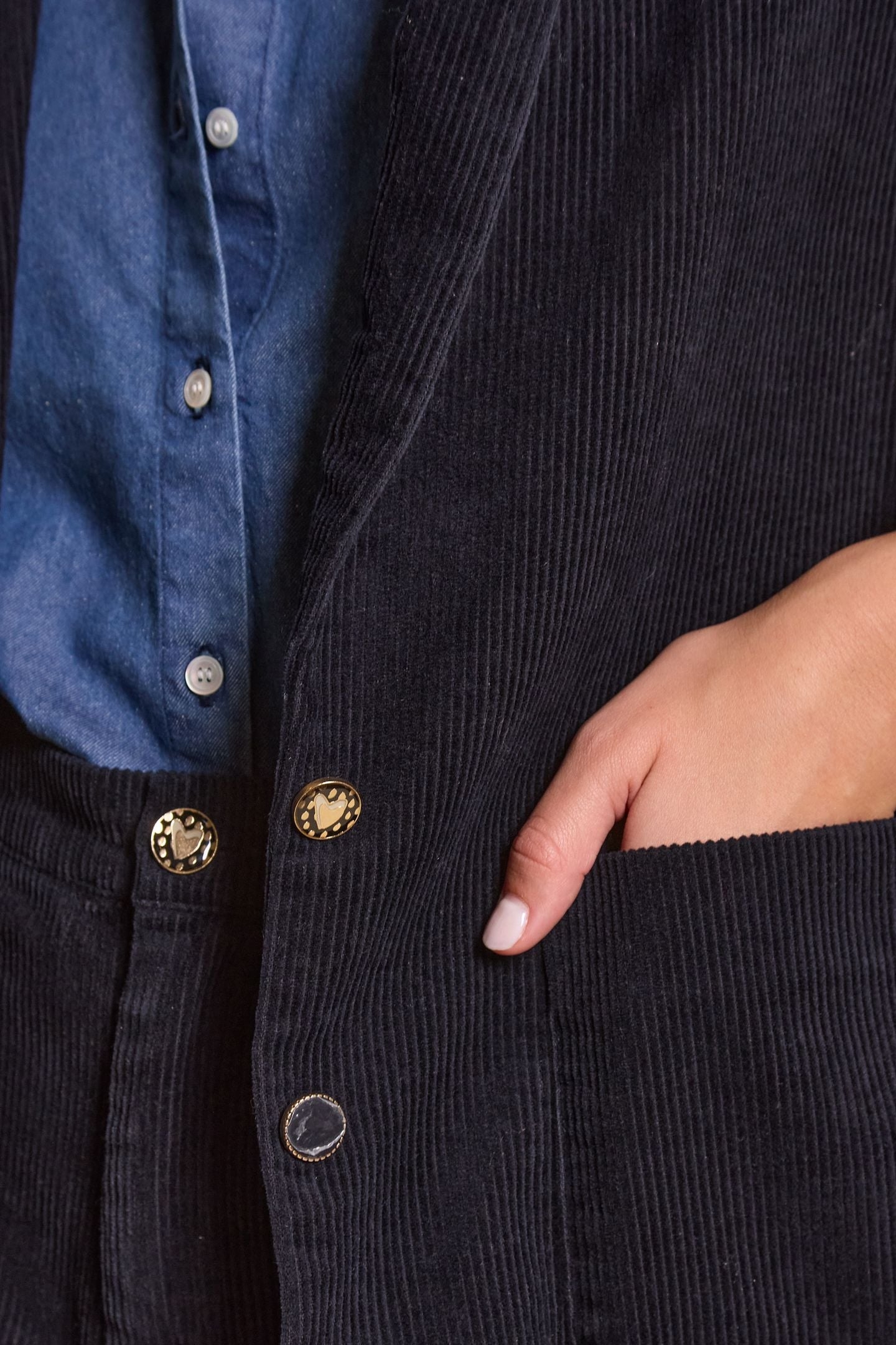 NAVY CORDUROY SUIT JACKET MARINE 5