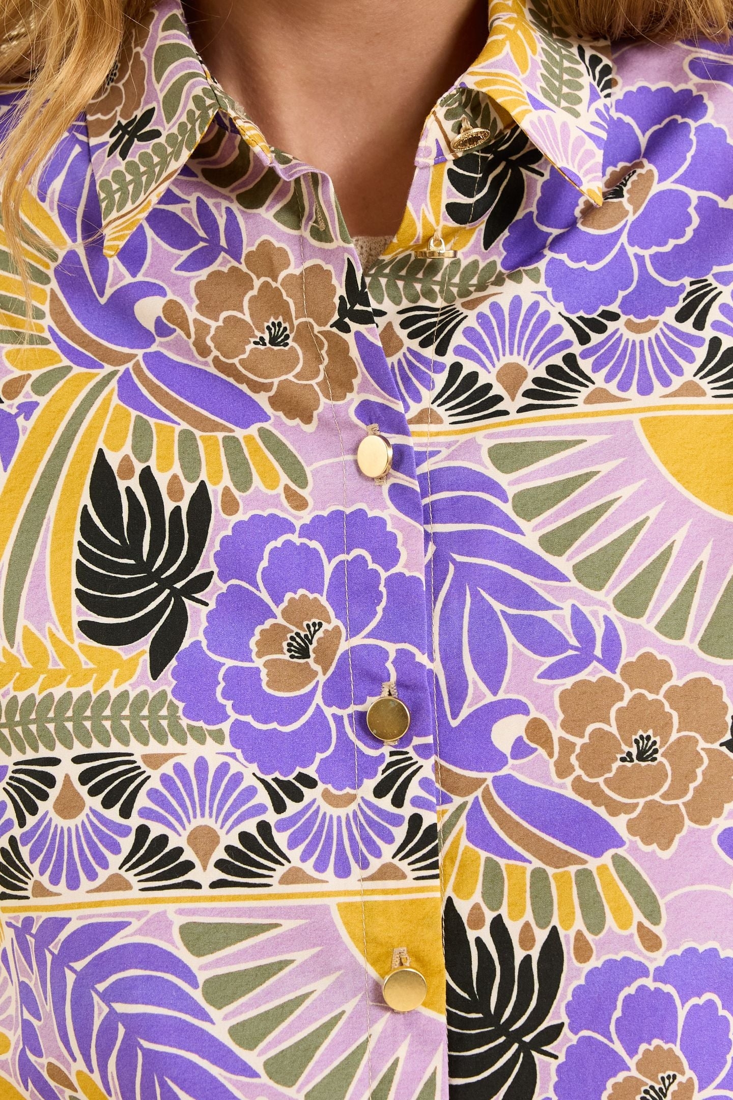 MAUVE SHORT-SLEEVED SHIRT WITH PARROT PRINT PARMA 6