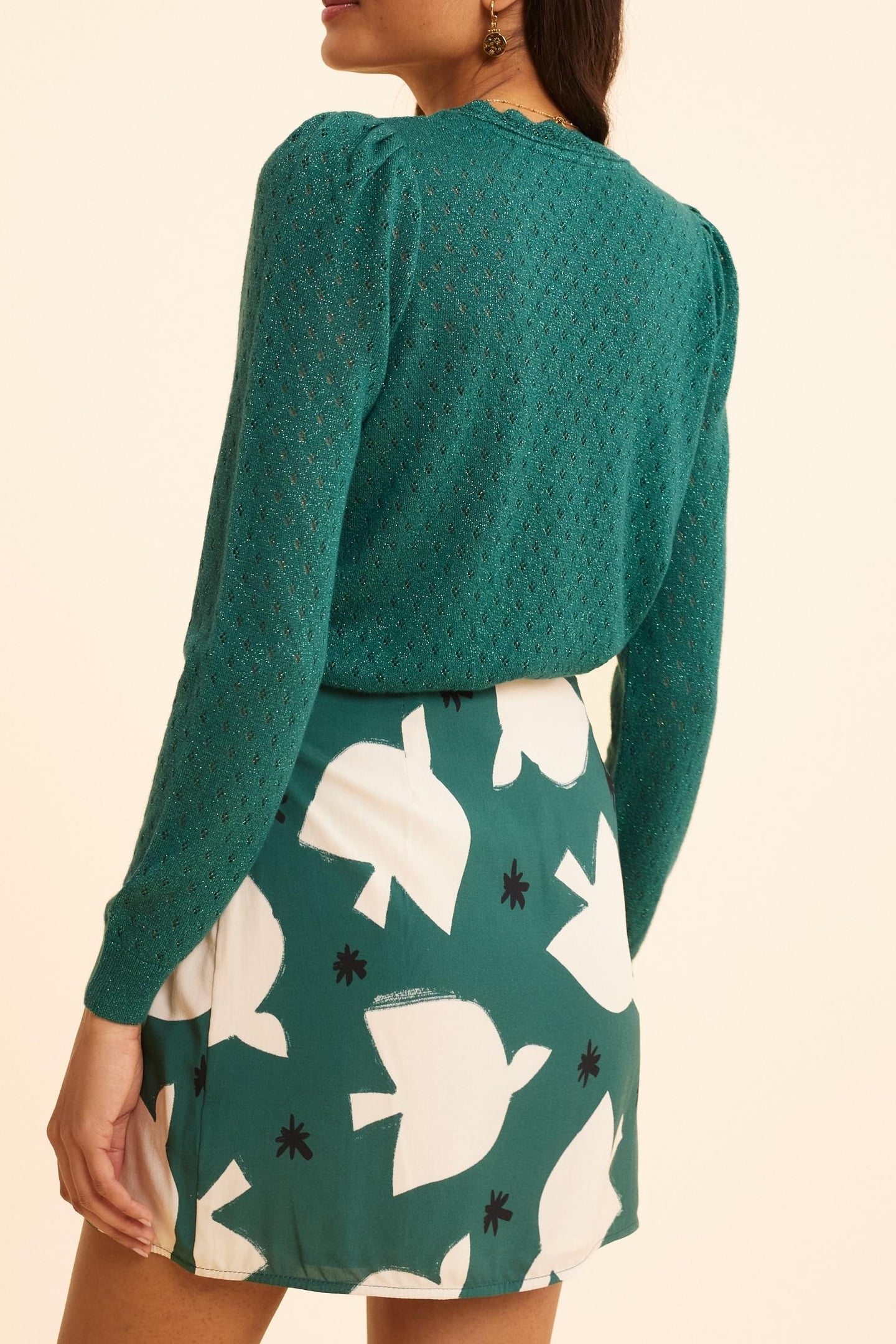 GREEN MAXI BIRD PRINT WRAP SKIRT GREEN 3