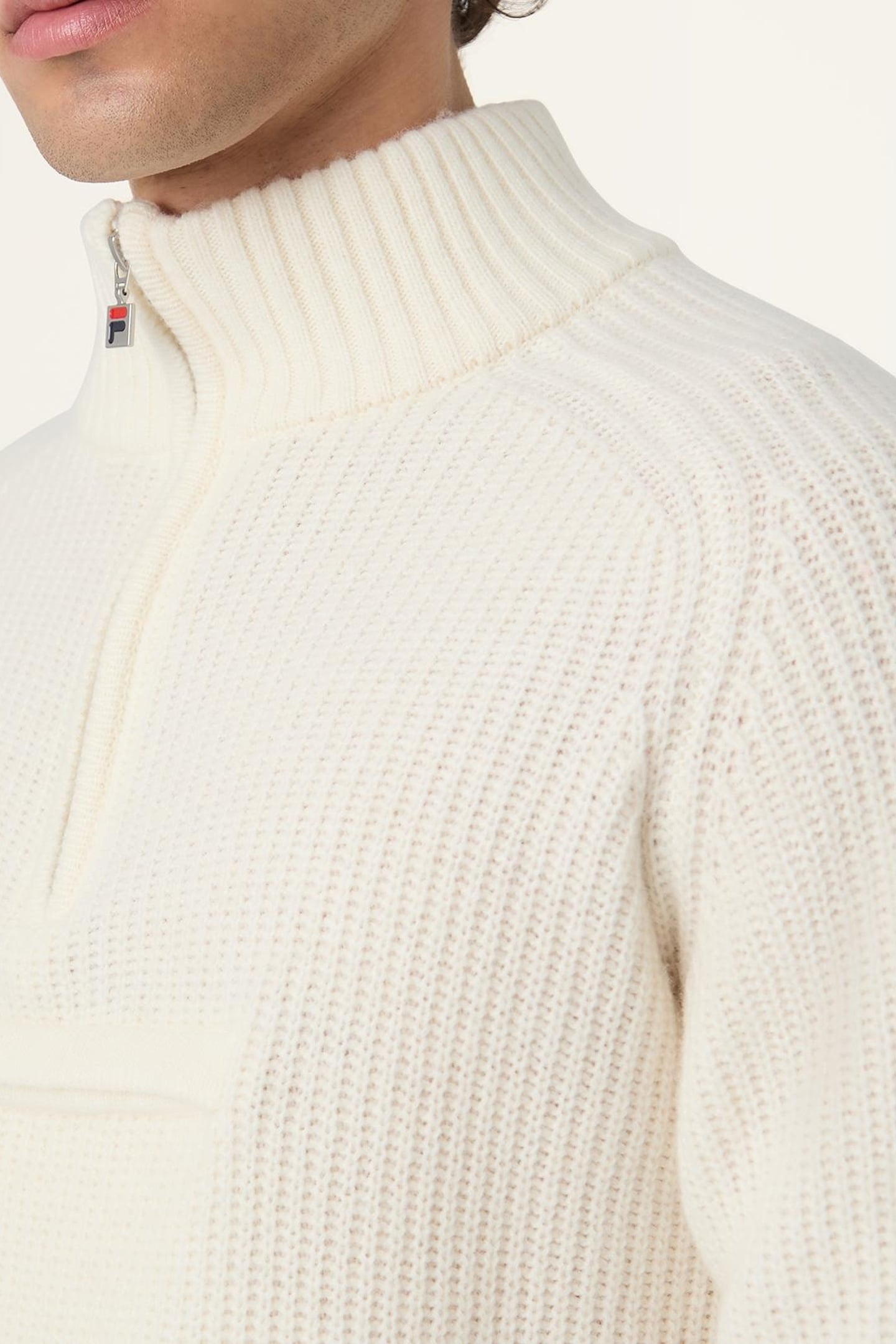 GIOVANNI RELAXED HALF-ZIP KNIT SAILING SWEATER EGRET 6