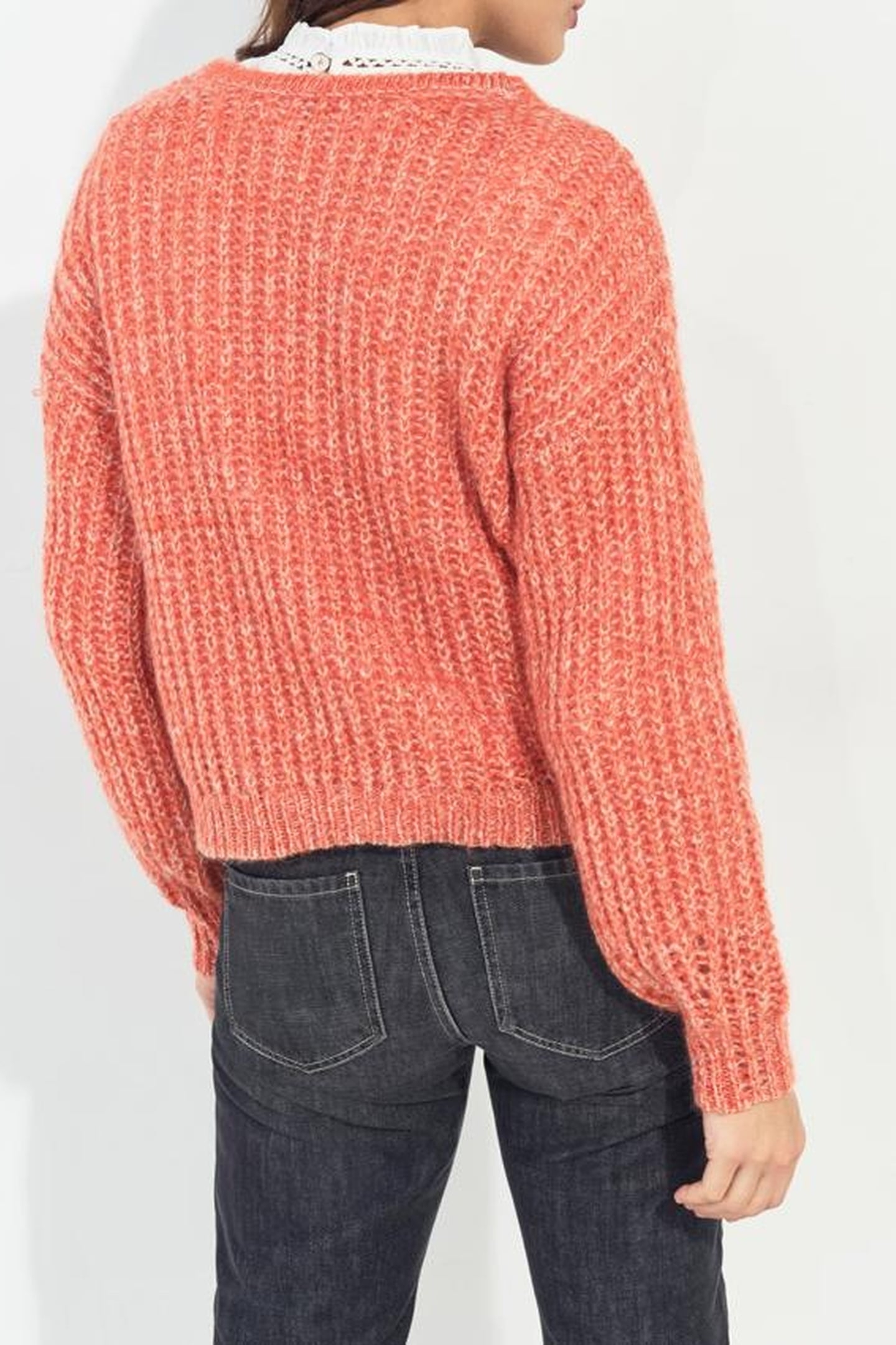 TIAGO - ORANGE REVERSIBLE KNIT SWEATER FRONT/BACK 5
