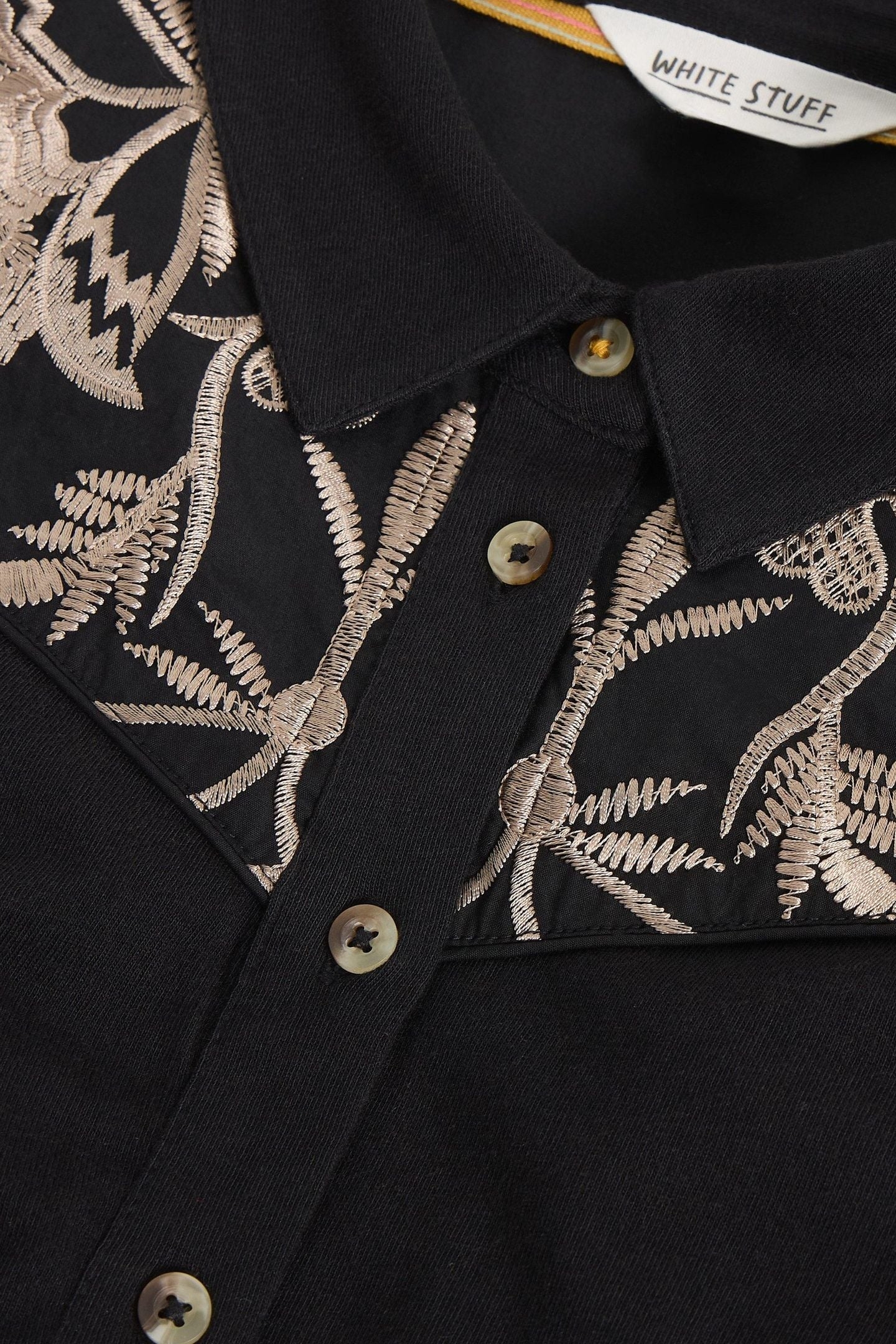 RUA EMBROIDERED JERSEY DRESS PURE BLACK 5