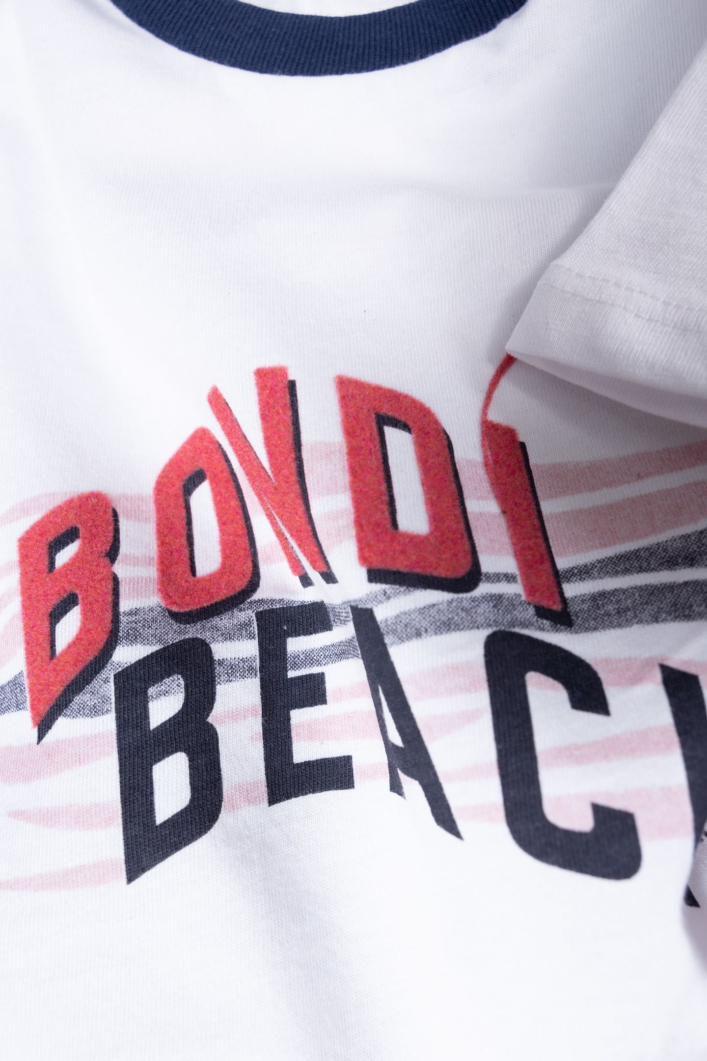 WHITE ORGANIC COTTON T-SHIRT WITH KITE STRIPES 5