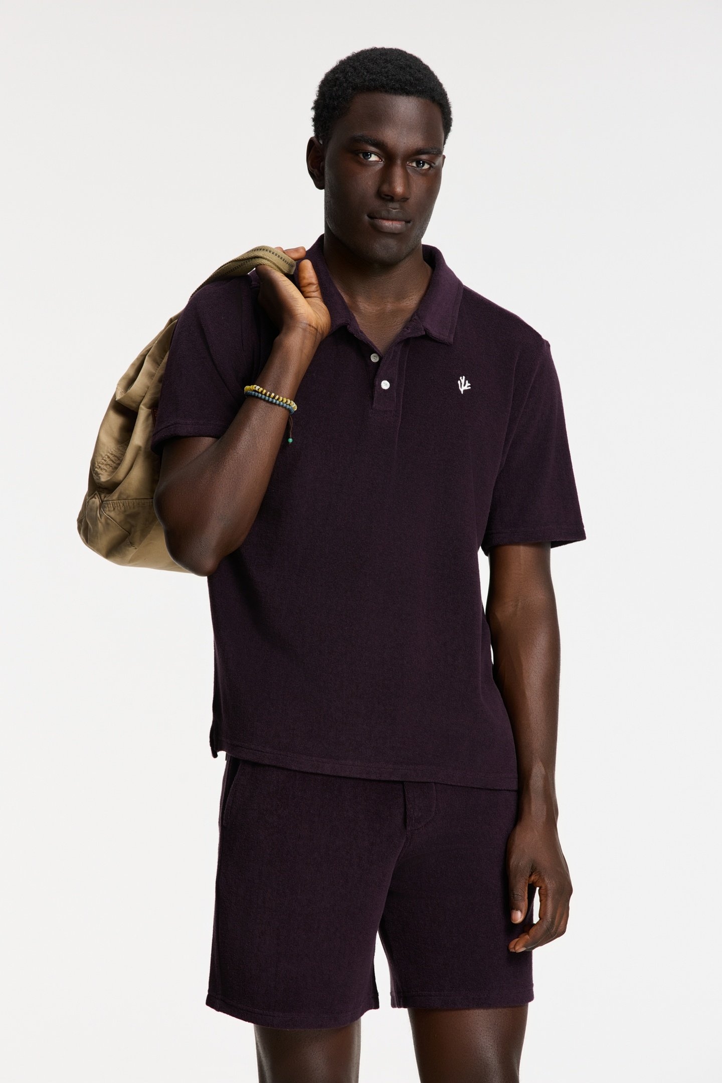 NICO TOWELING POLO SOLID PURPLE ROCK 3