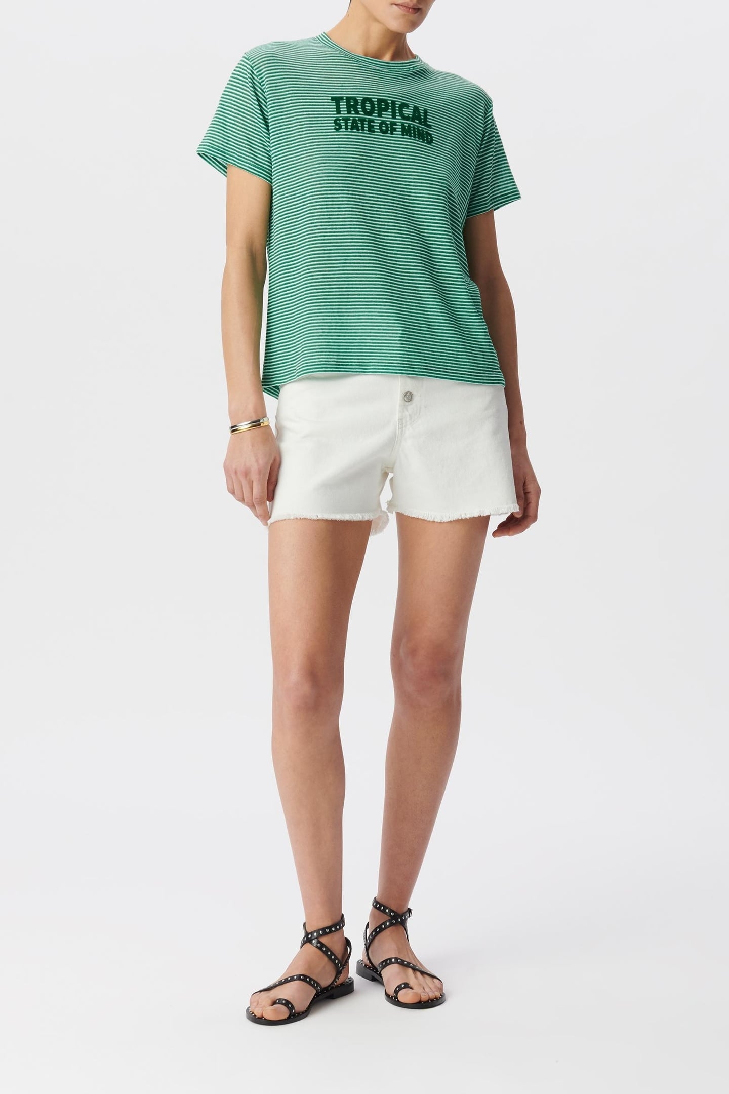 TEE-SHIRT SAILOR GREEN MESSAGE VELOUR 1