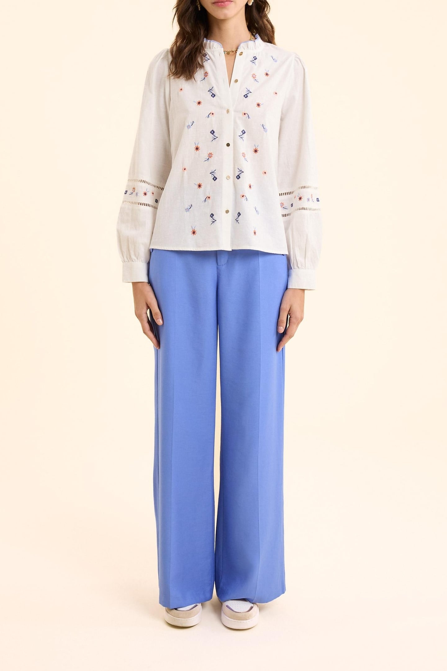 OFF-WHITE BLOUSE EMBROIDERED WITH FLOWERS MULTICO 3