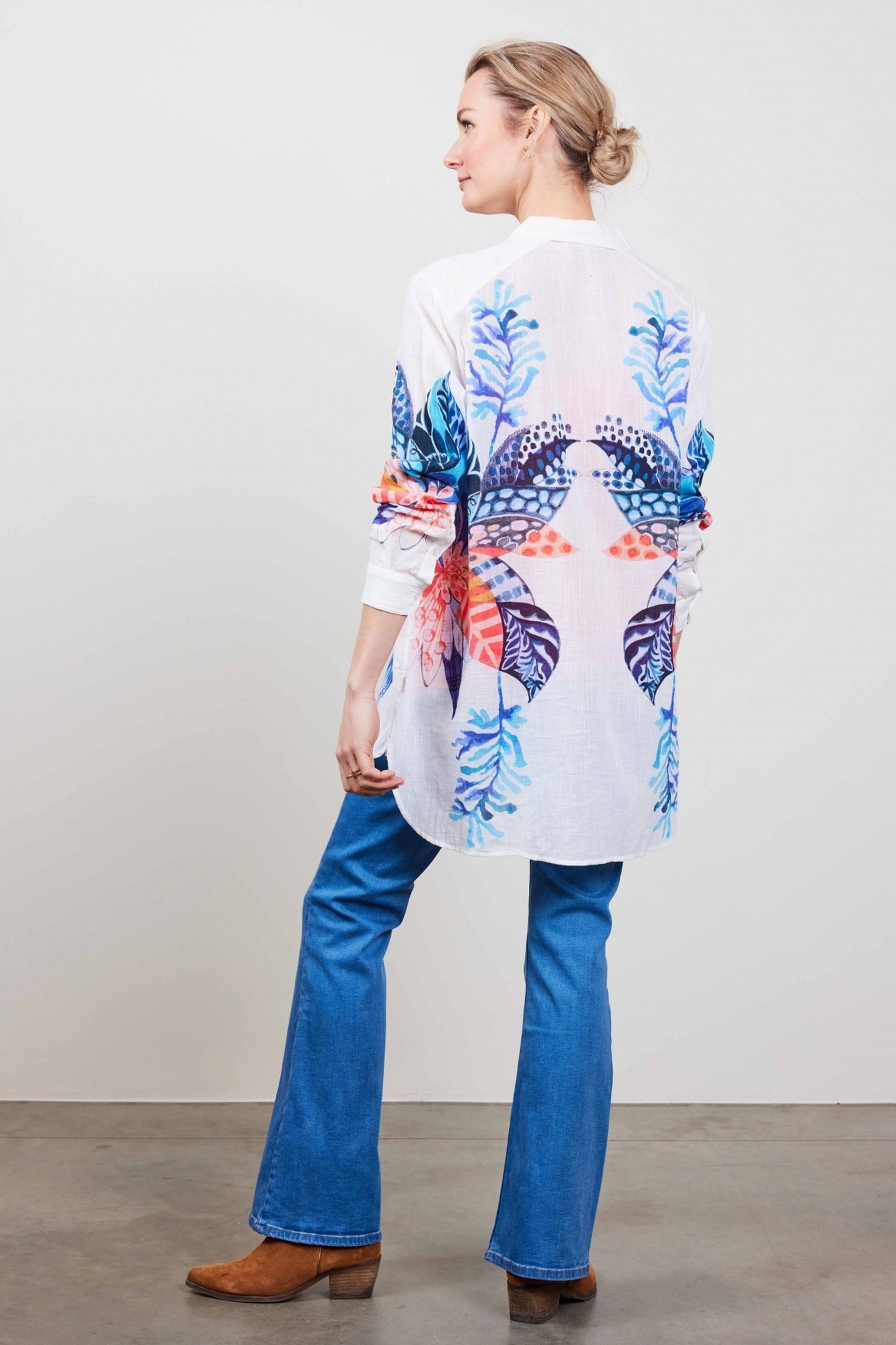 BIG BLOUSE PANEL IN WHITE WITH AZUR FUSION PANEL 5