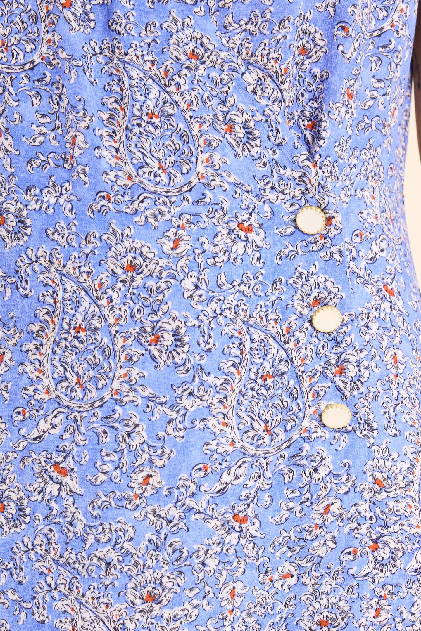 BLUE WRAP DRESS WITH FLORAL PAISLEY PRINT BLUE CERULEUM 7