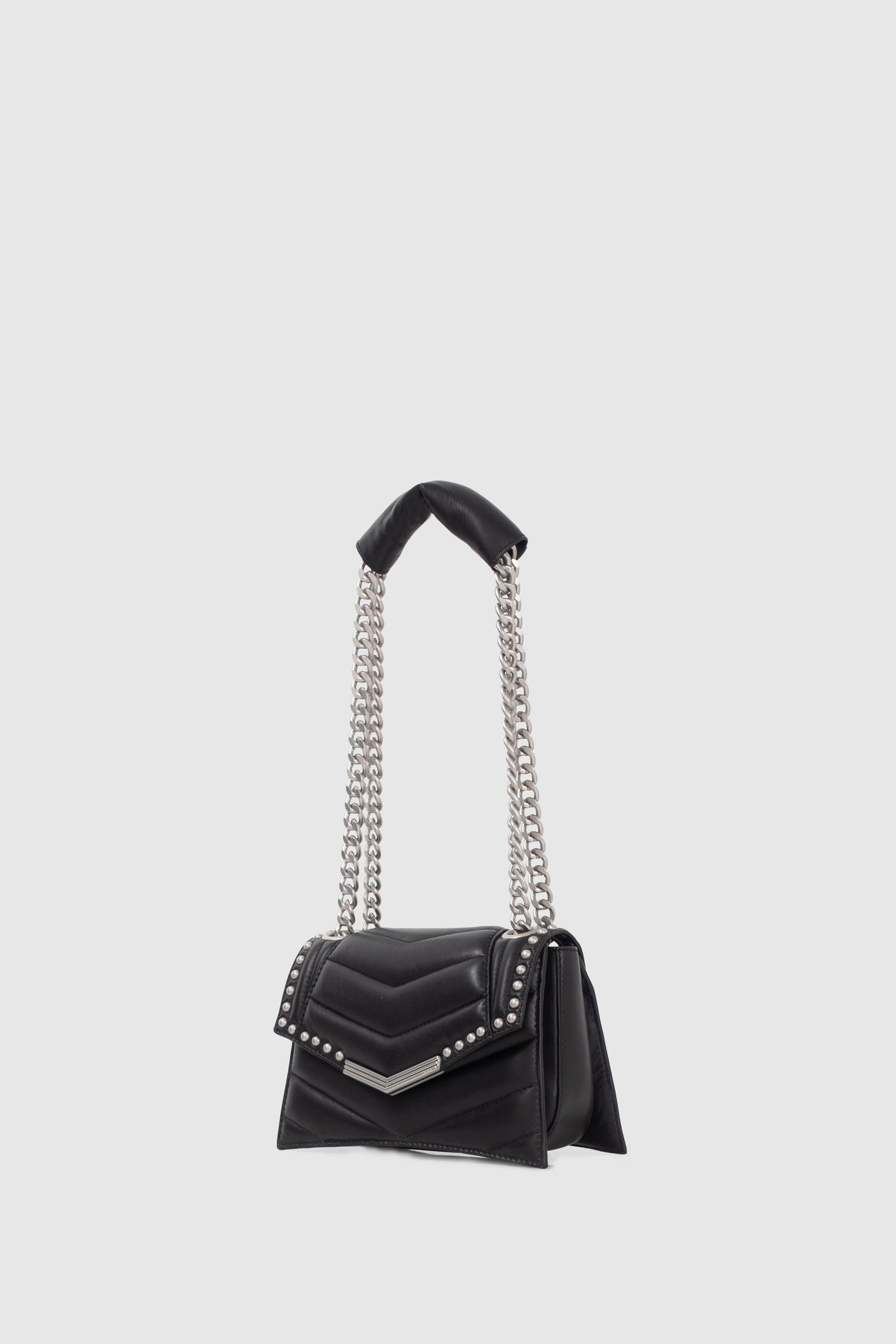BLACK STUDDED LEATHER THE 1 ROCK BAG SIZE S 6