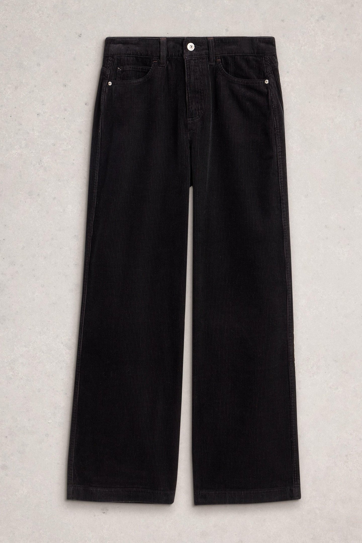 AYLA CORD WIDE LEG TROUSER PURE BLACK 3