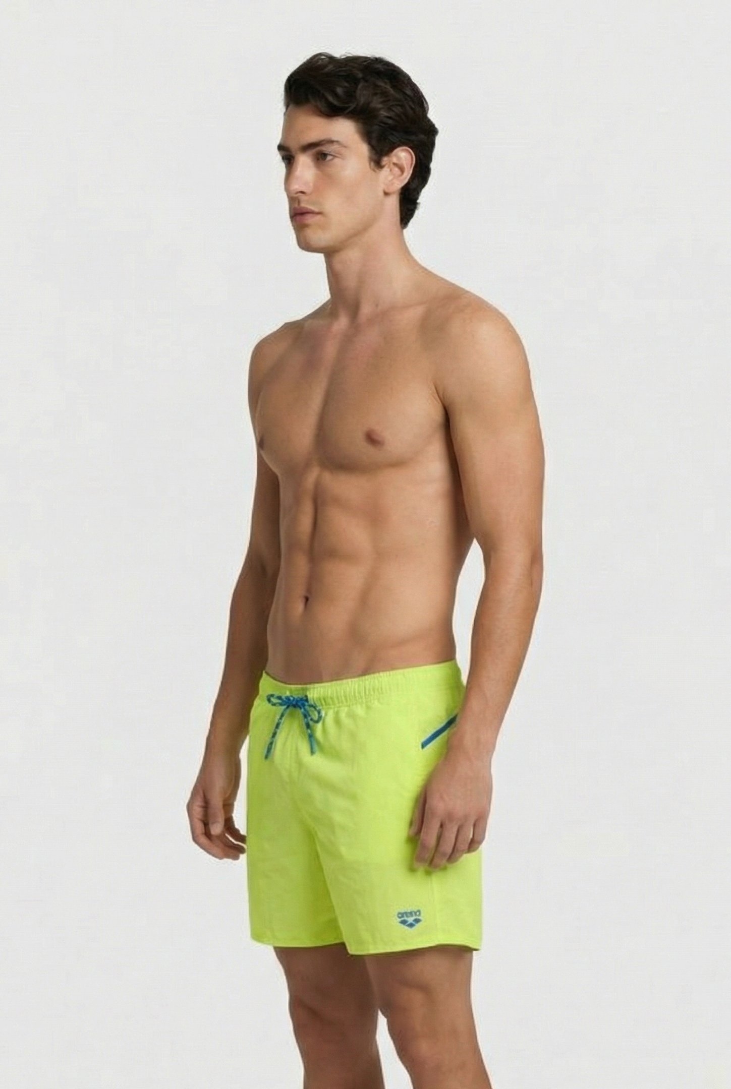 MEN'S ARENA PRO_FILE BEACH BOXER SOFT GREEN-NEON BLUE 3