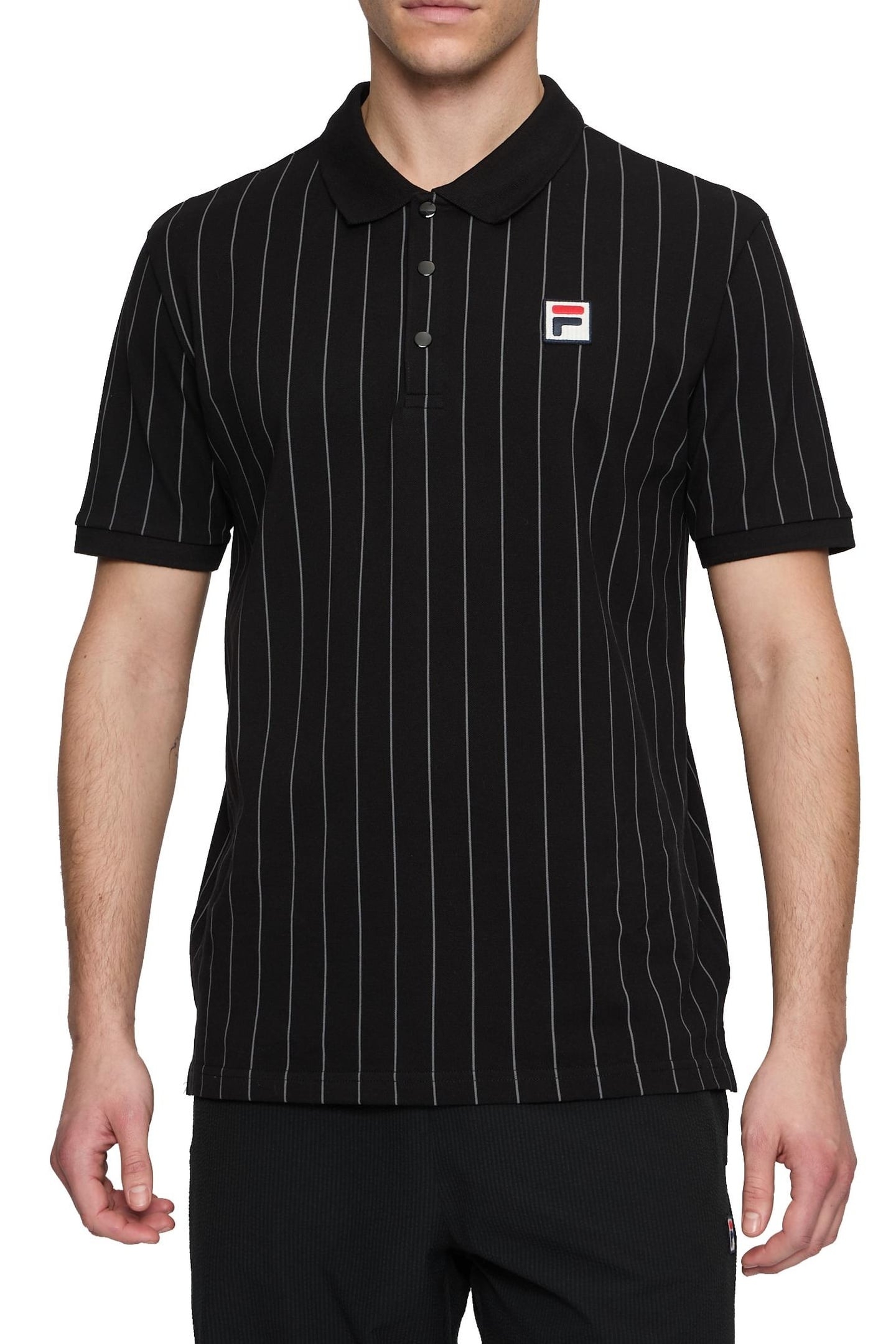 LINTER STRIPED POLO SHIRT BLACK/IRON GATE STRIPED 2