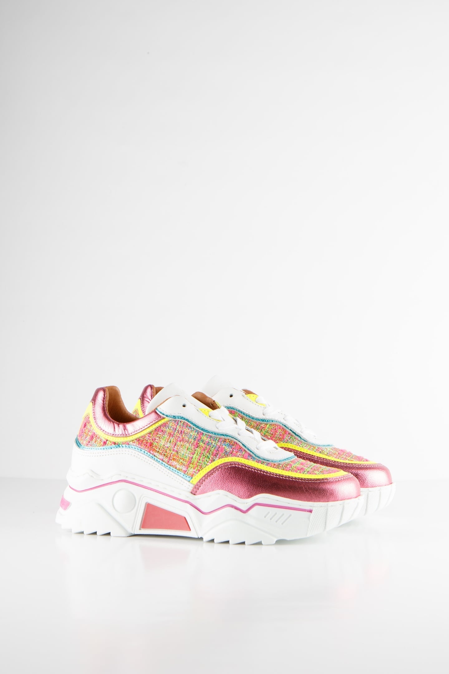 MOON TWEED SNEAKER PINK / YELLOW 4