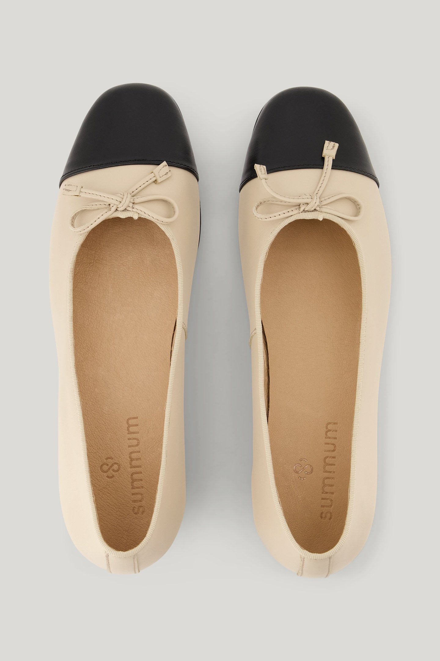 LEATHER BALLERINA PEBBLE BEIGE 2