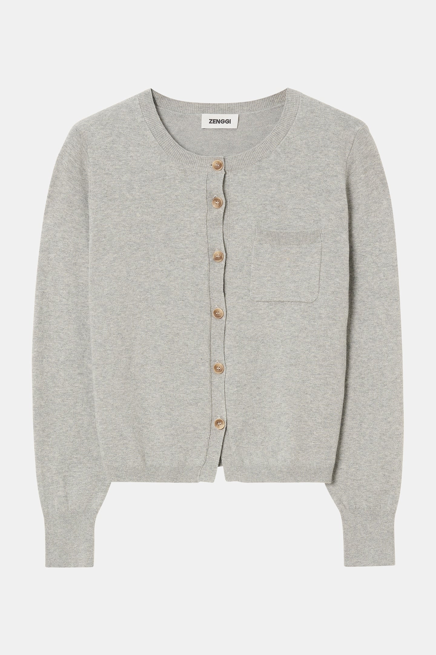 CASHMERE CARDIGAN LIGHT GREY MELANGE 4