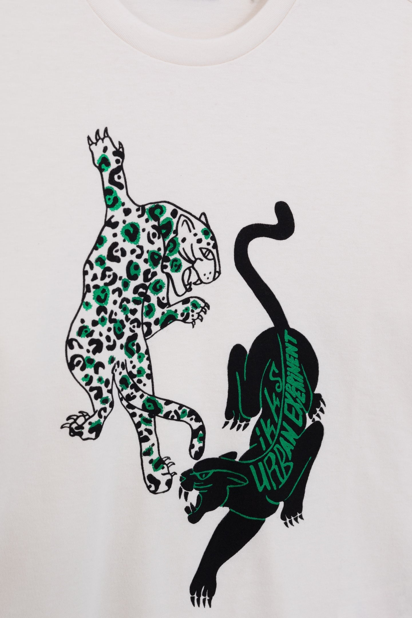 BOY'S ECRU ORGANIC COTTON VISUAL DOUBLE PANTHER T-SHIRT 3