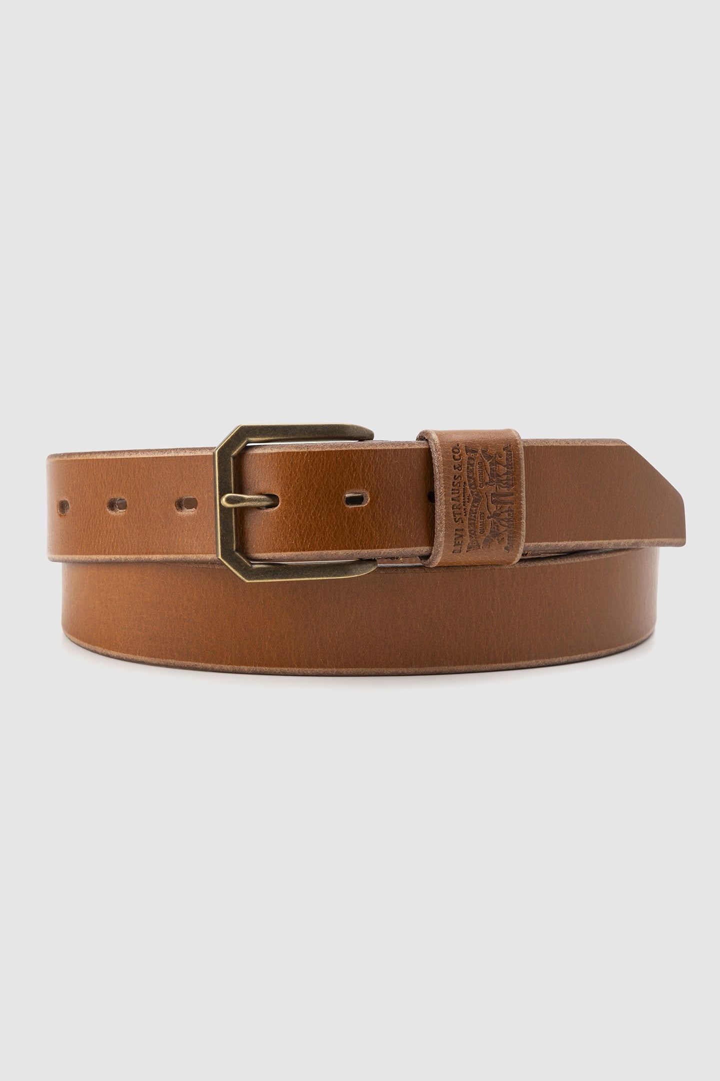 WIDE LOOP TWO HORSE BELT TOBACCO BROWN 2